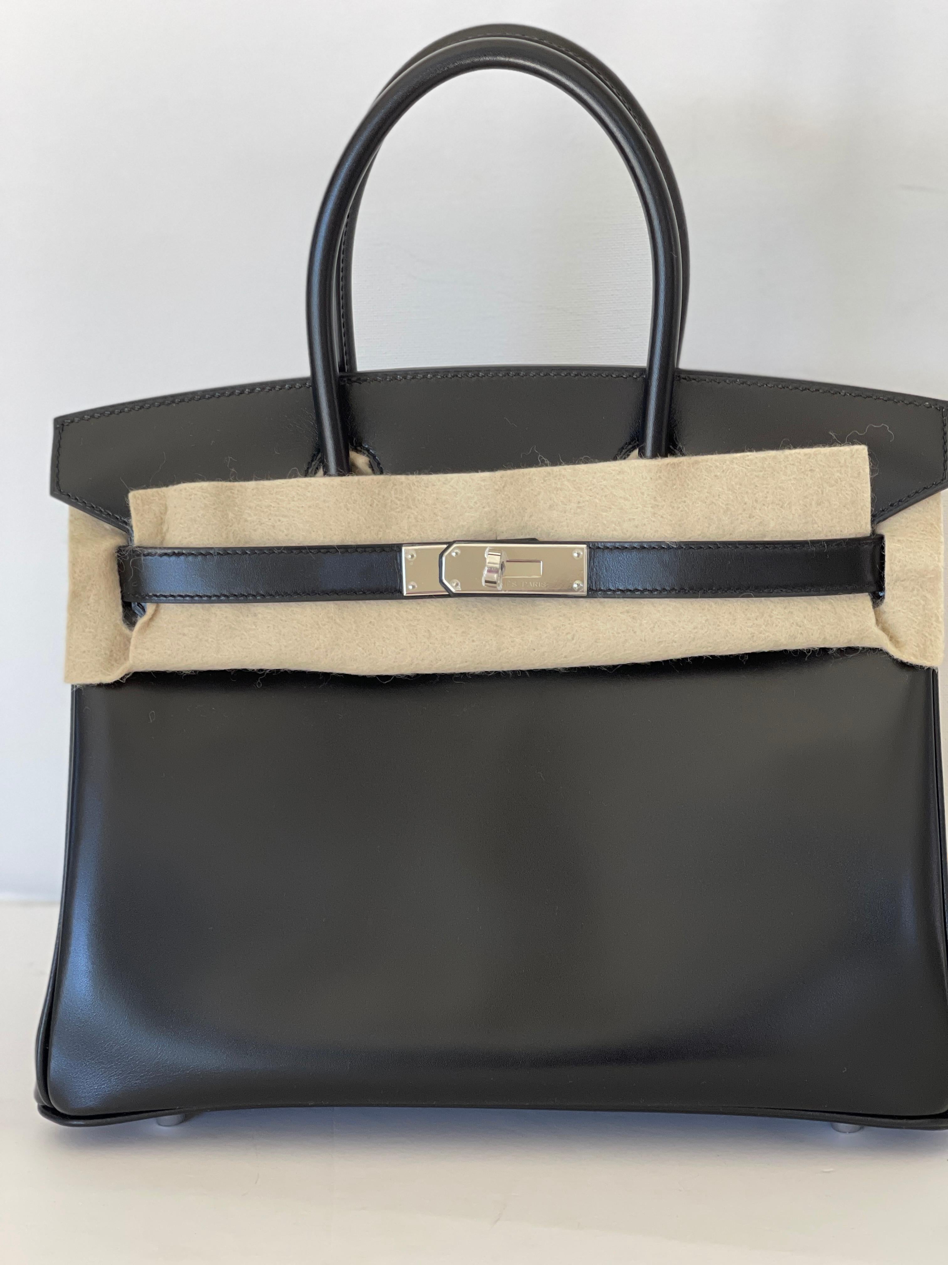 Hermès Black Box Calfskin Birkin Bag 30cm Collectors dream! Rare 2