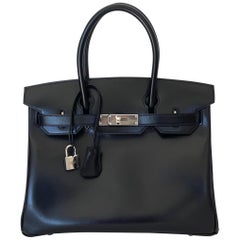 Hermès Black Box Calfskin Birkin Bag 30cm Collectors dream! Rare