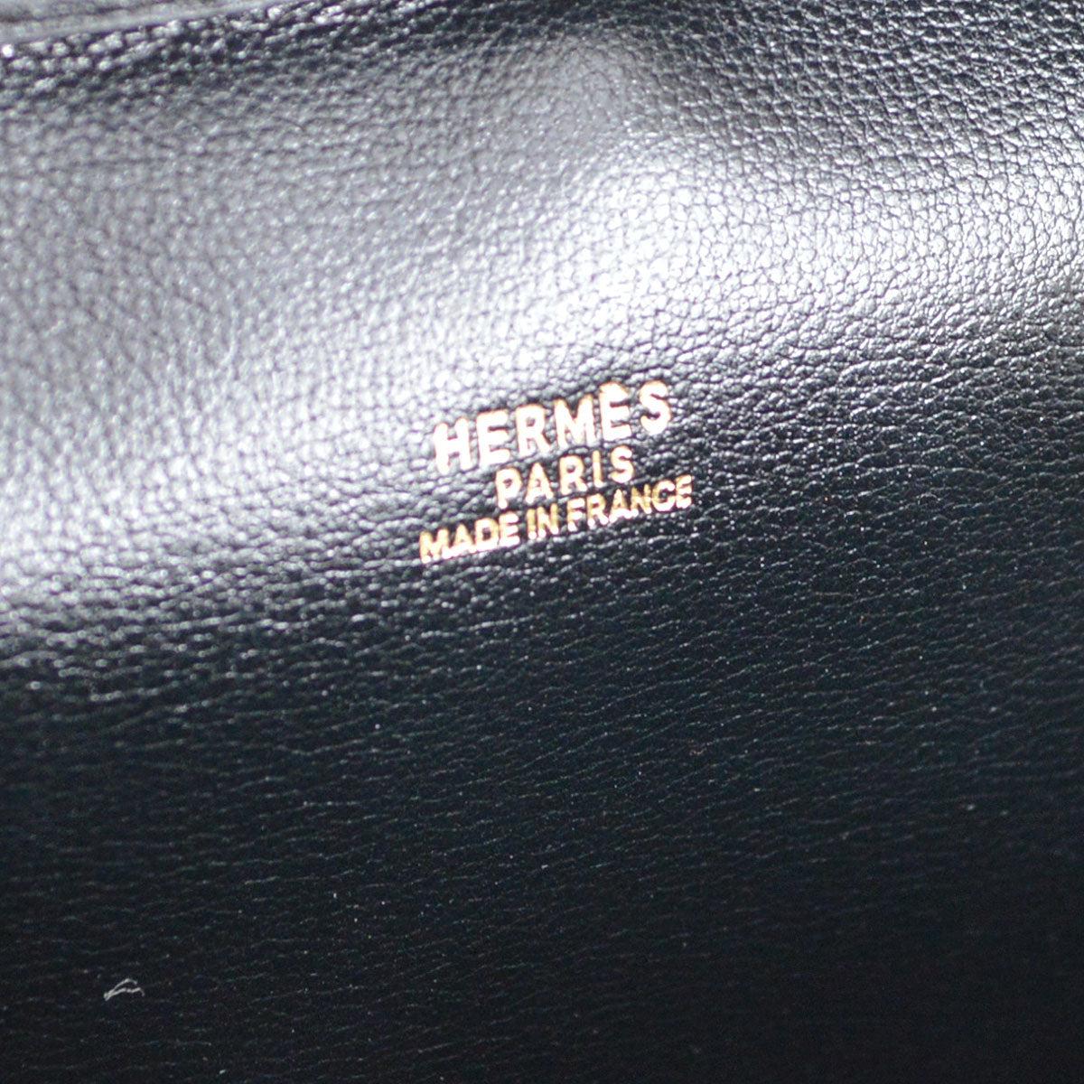 HERMES Black Box Calfskin Leather Top Handle Bowling Bag 1