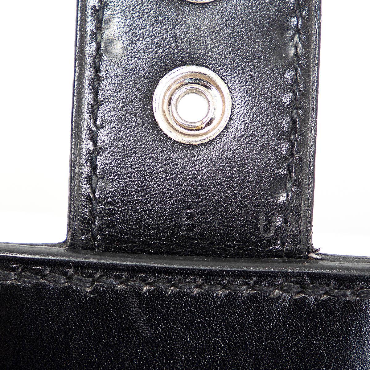HERMES black BOX leather 2-38 SAC A DEPECHES Briefcase Bag Palladium 1