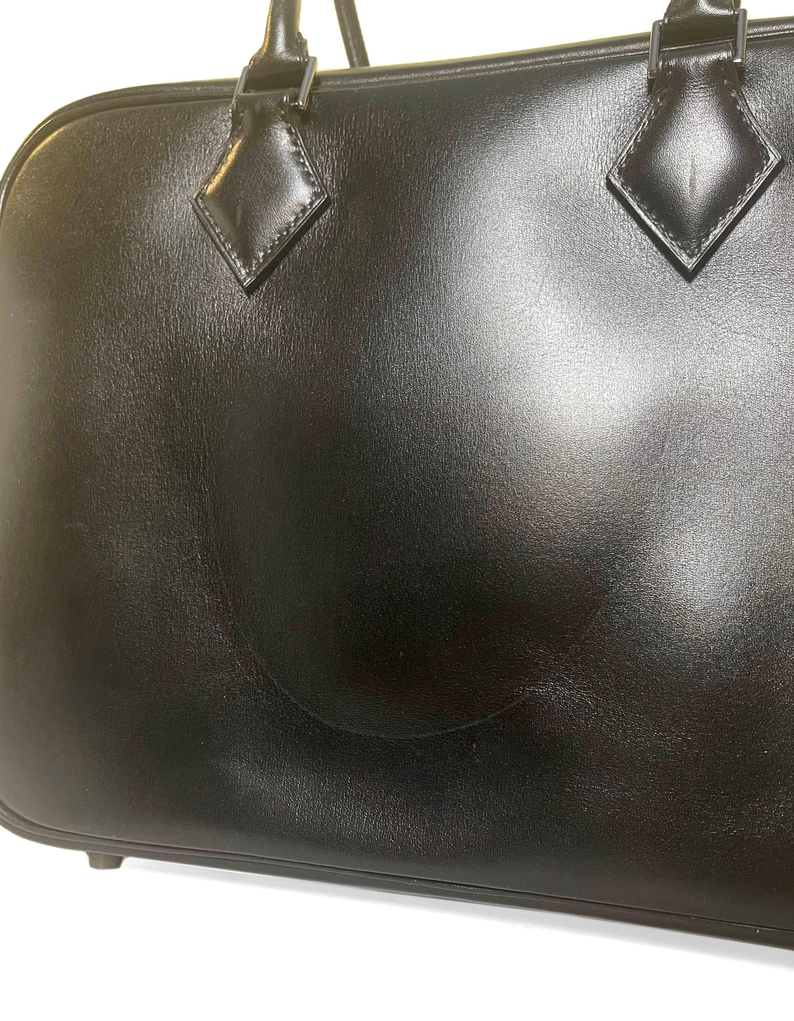 Hermes Black Box Leather 28cm Plume Bag 2
