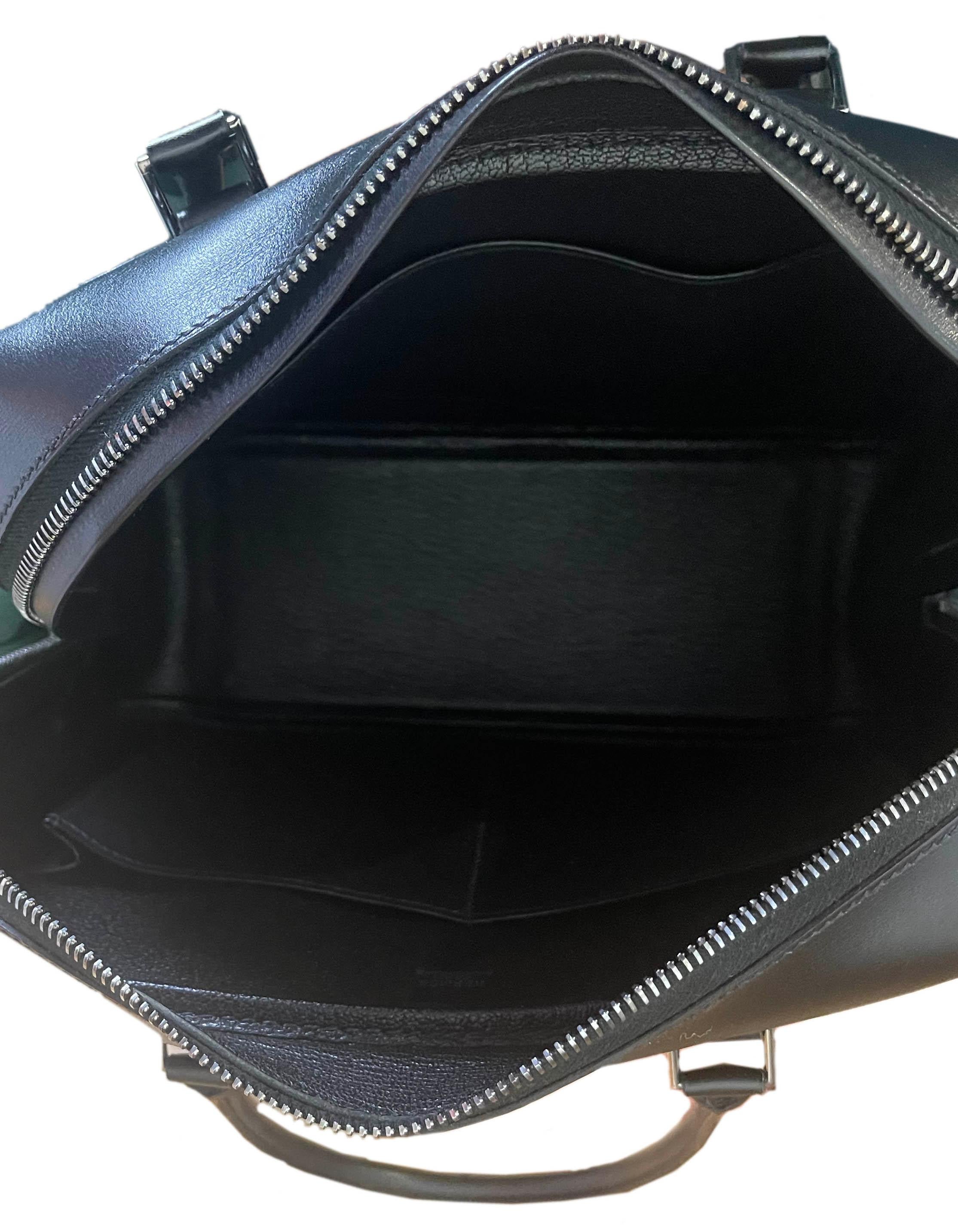Hermes Black Box Leather 28cm Plume Bag 4