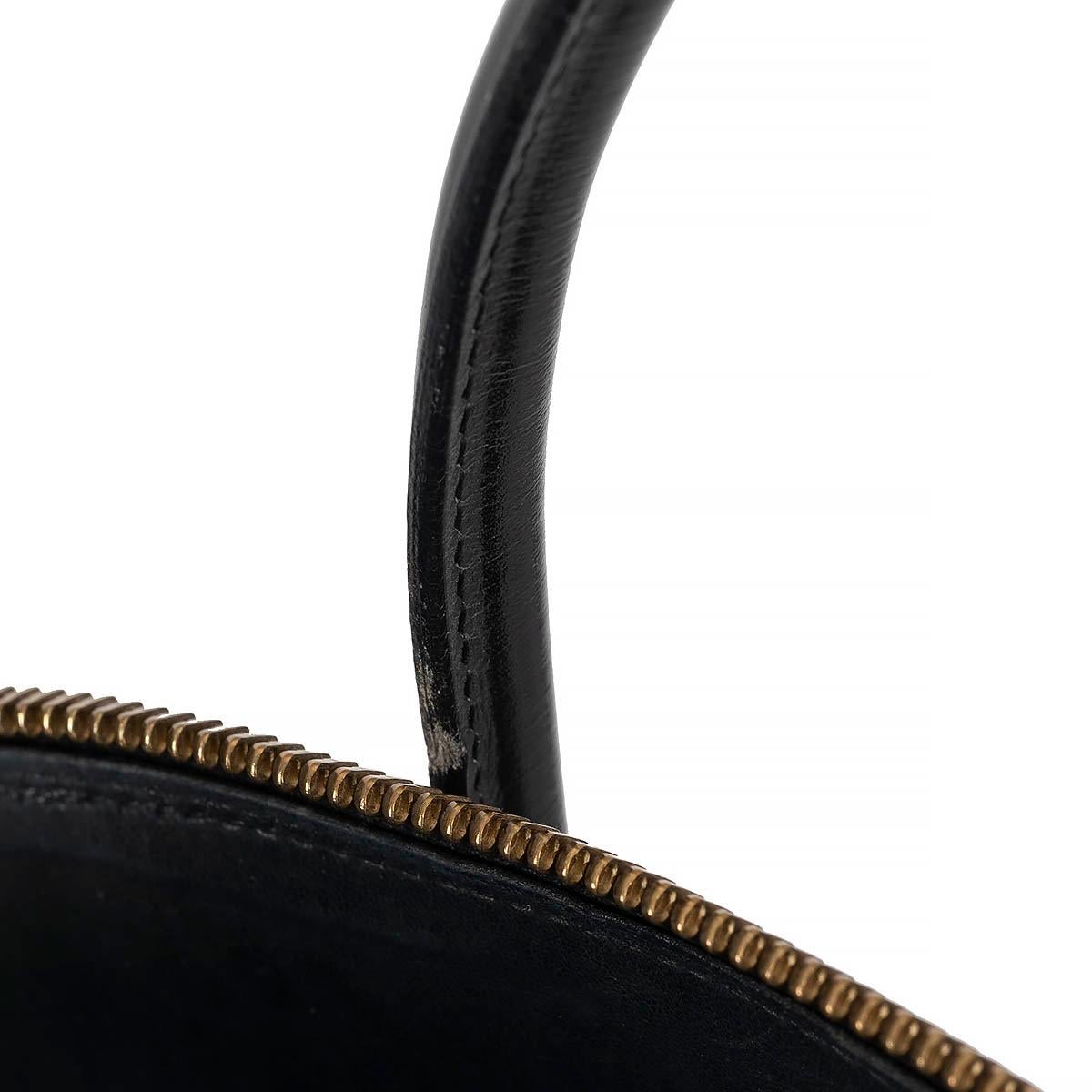 HERMES black Box leather BOLIDE 35 Bag GHW For Sale 6