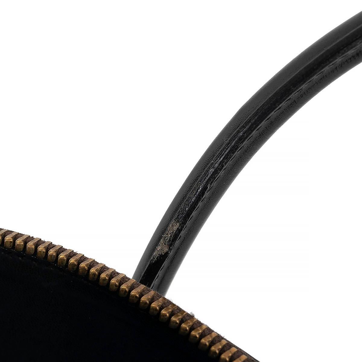 HERMES black Box leather BOLIDE 35 Bag GHW For Sale 7
