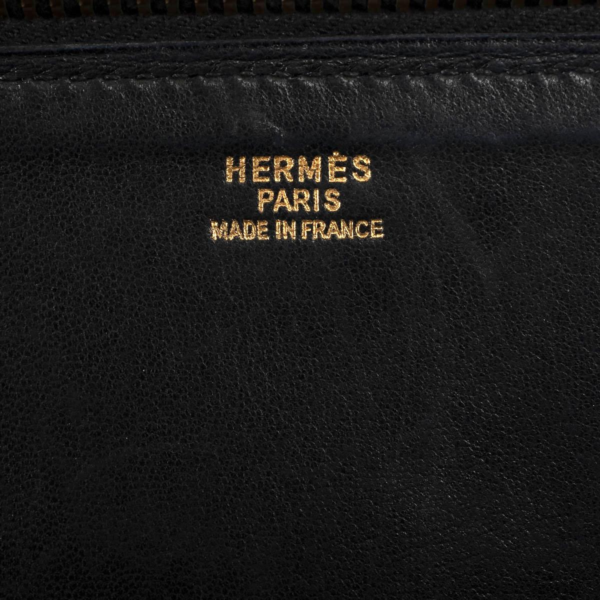 HERMES black Box leather BOLIDE 35 Bag GHW For Sale 2