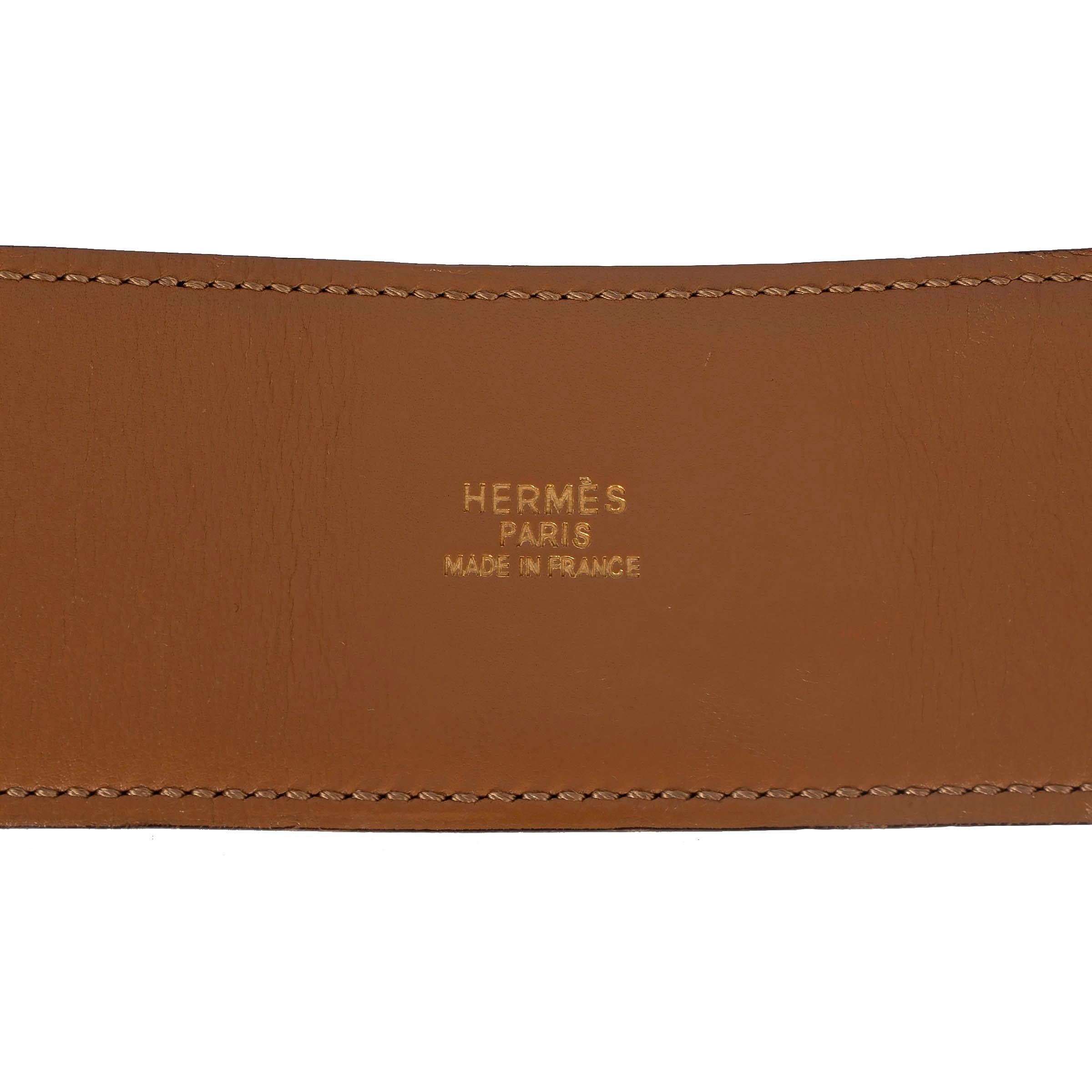 HERMES black Box leather COLLIER DE CHIEN 50mm Belt 80 For Sale 2