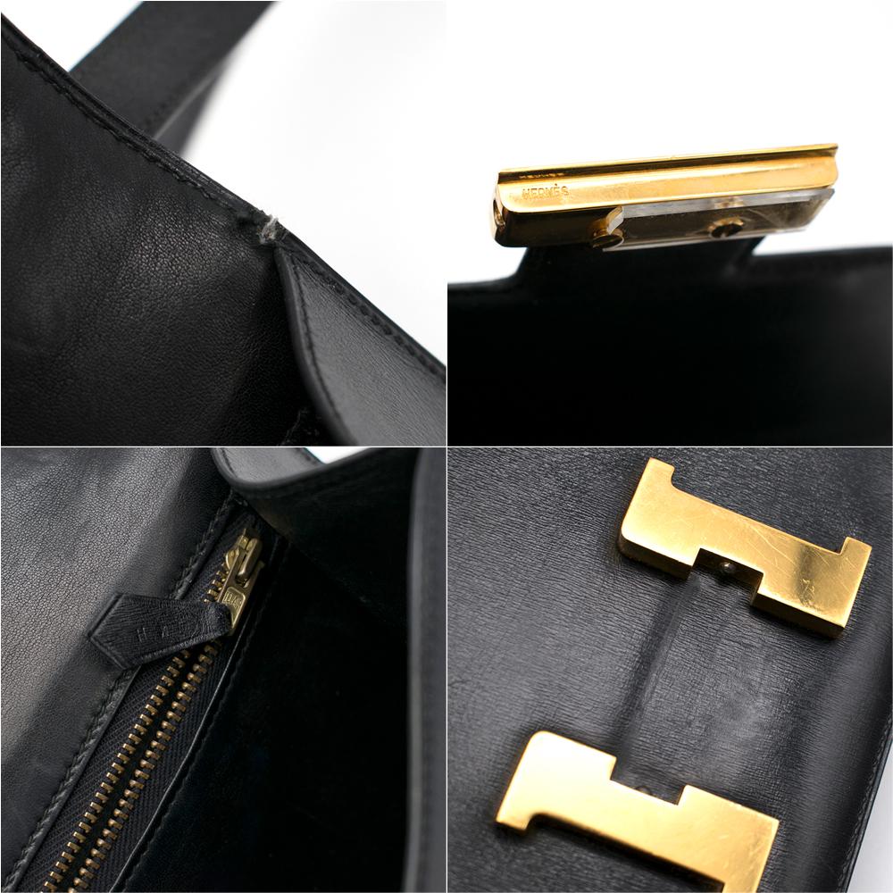 Hermes Black Box Leather Constance 24 Bag In Good Condition In London, GB