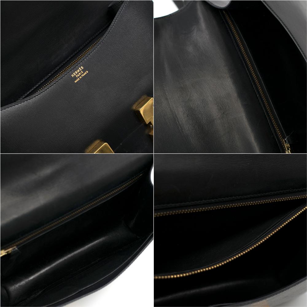 Women's or Men's Hermes Black Box Leather Constance 24 Bag