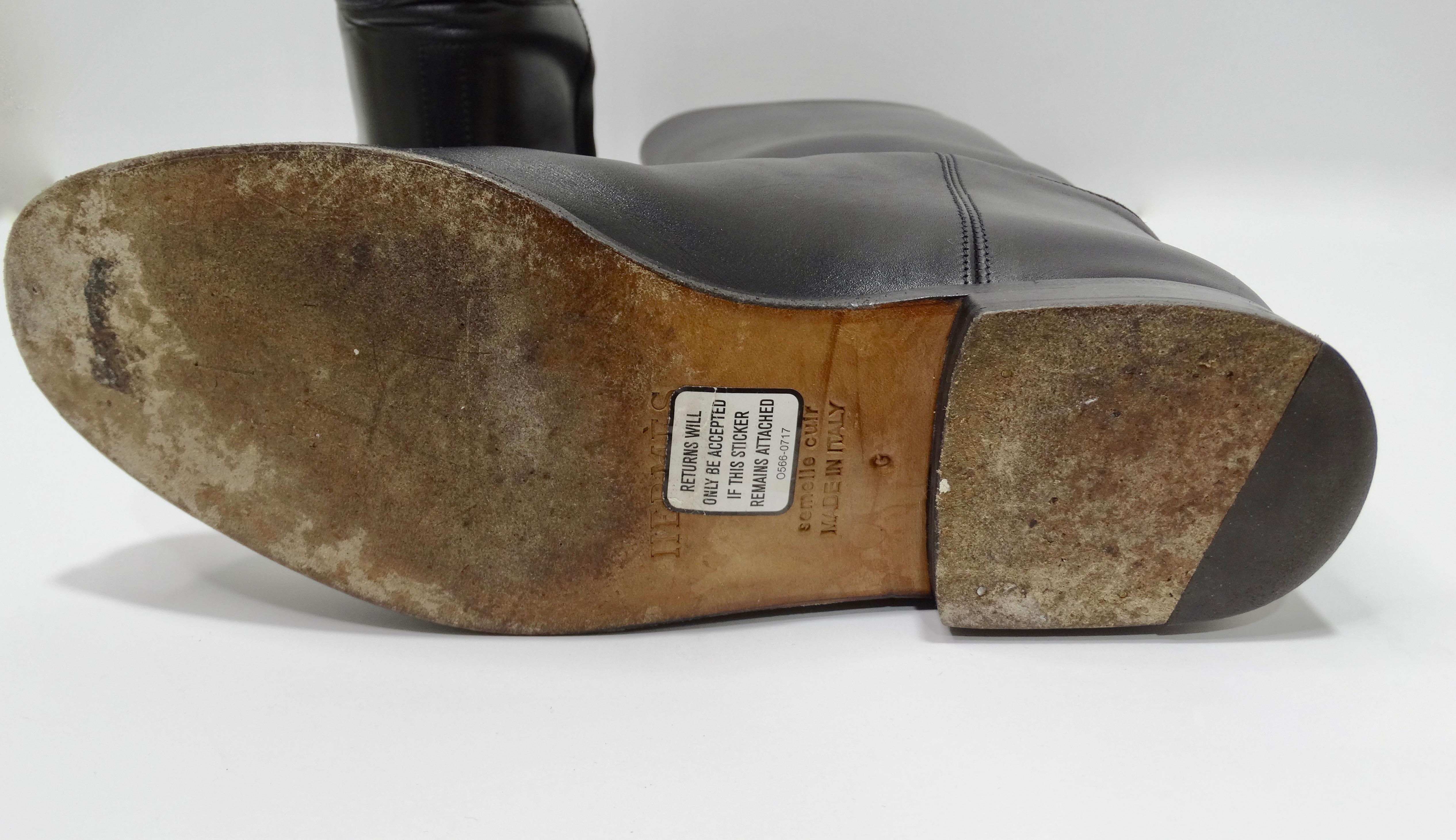 Hermés Stivale da salto in pelle con scatola nera in vendita 5