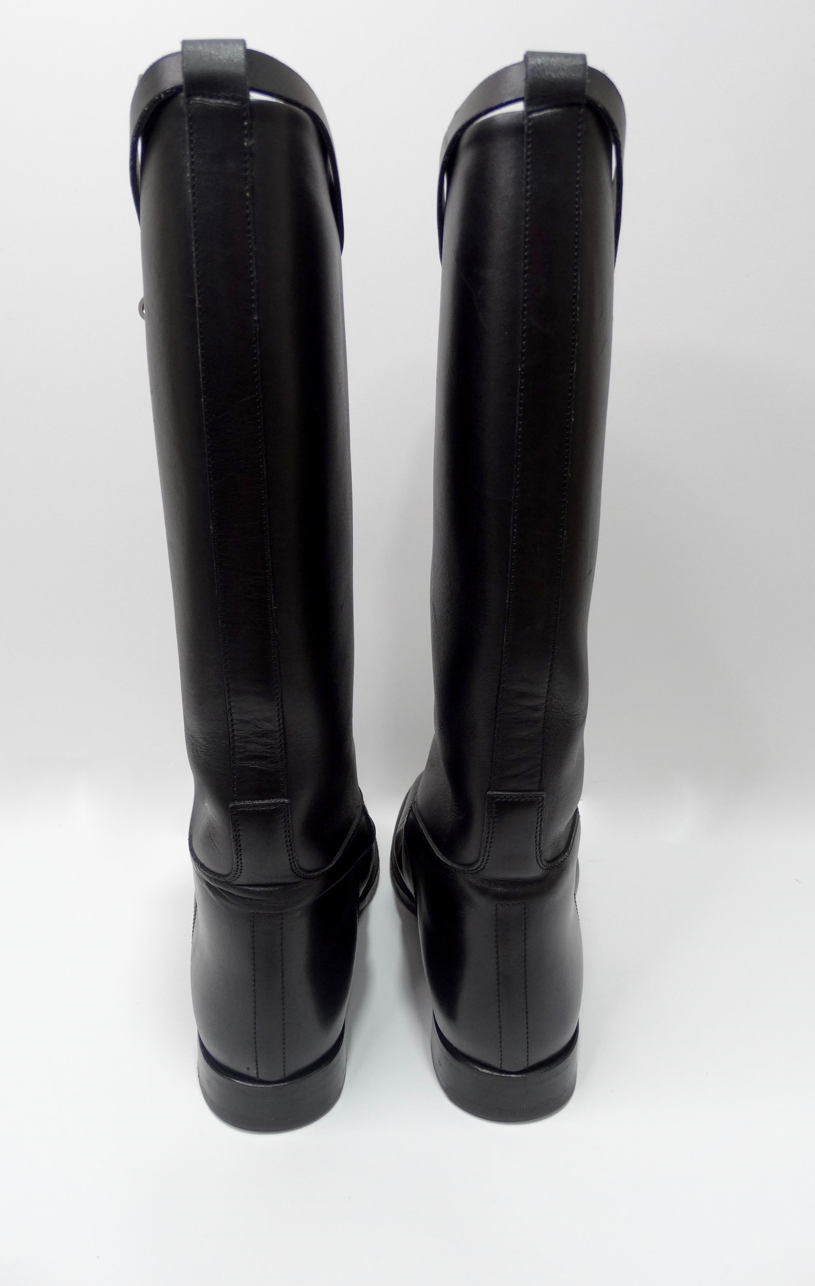 Hermés Black Box Leather Jumping Boot  In Good Condition For Sale In Scottsdale, AZ