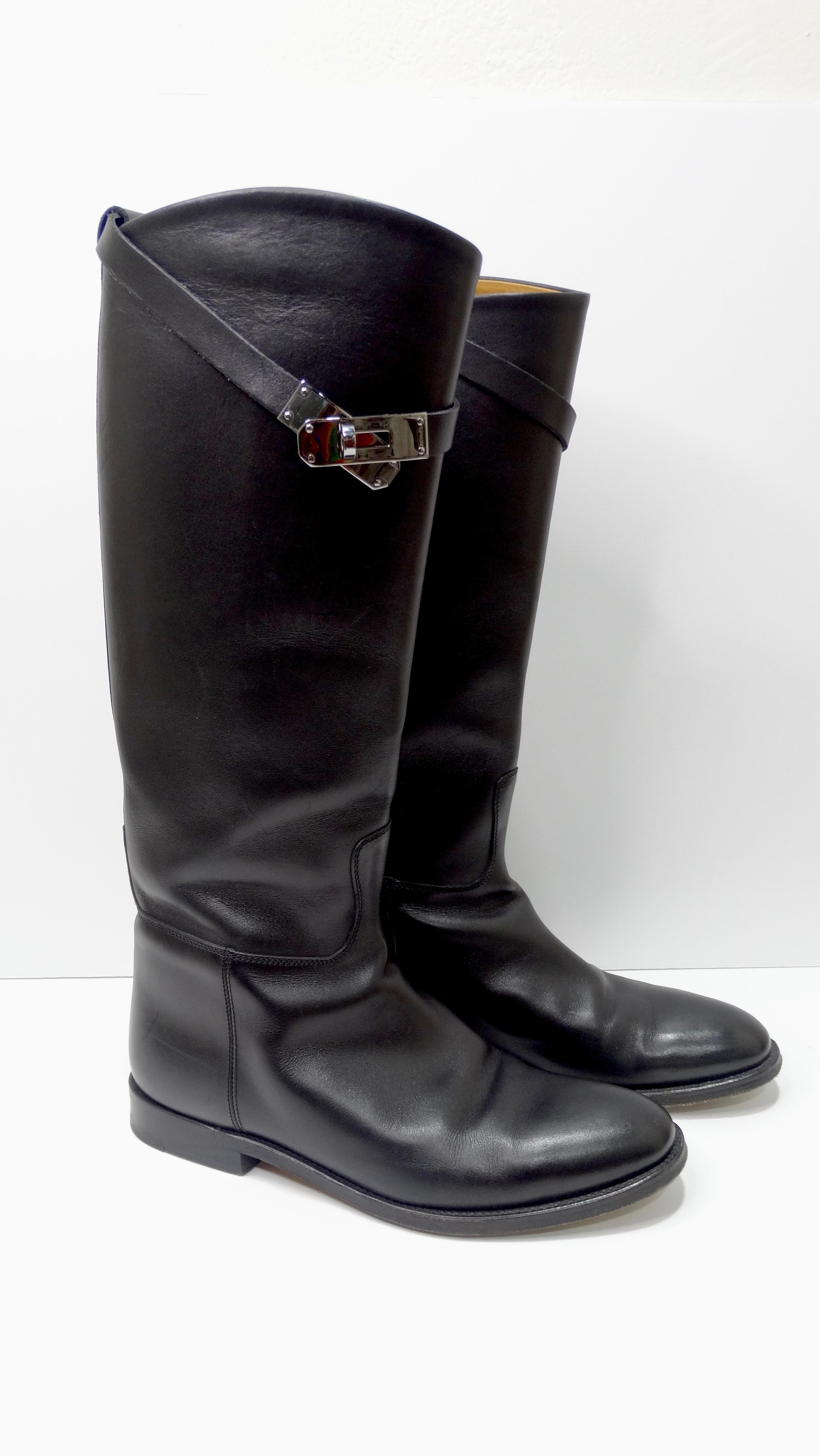 Hermés Black Box Leather Jumping Boot  For Sale 1