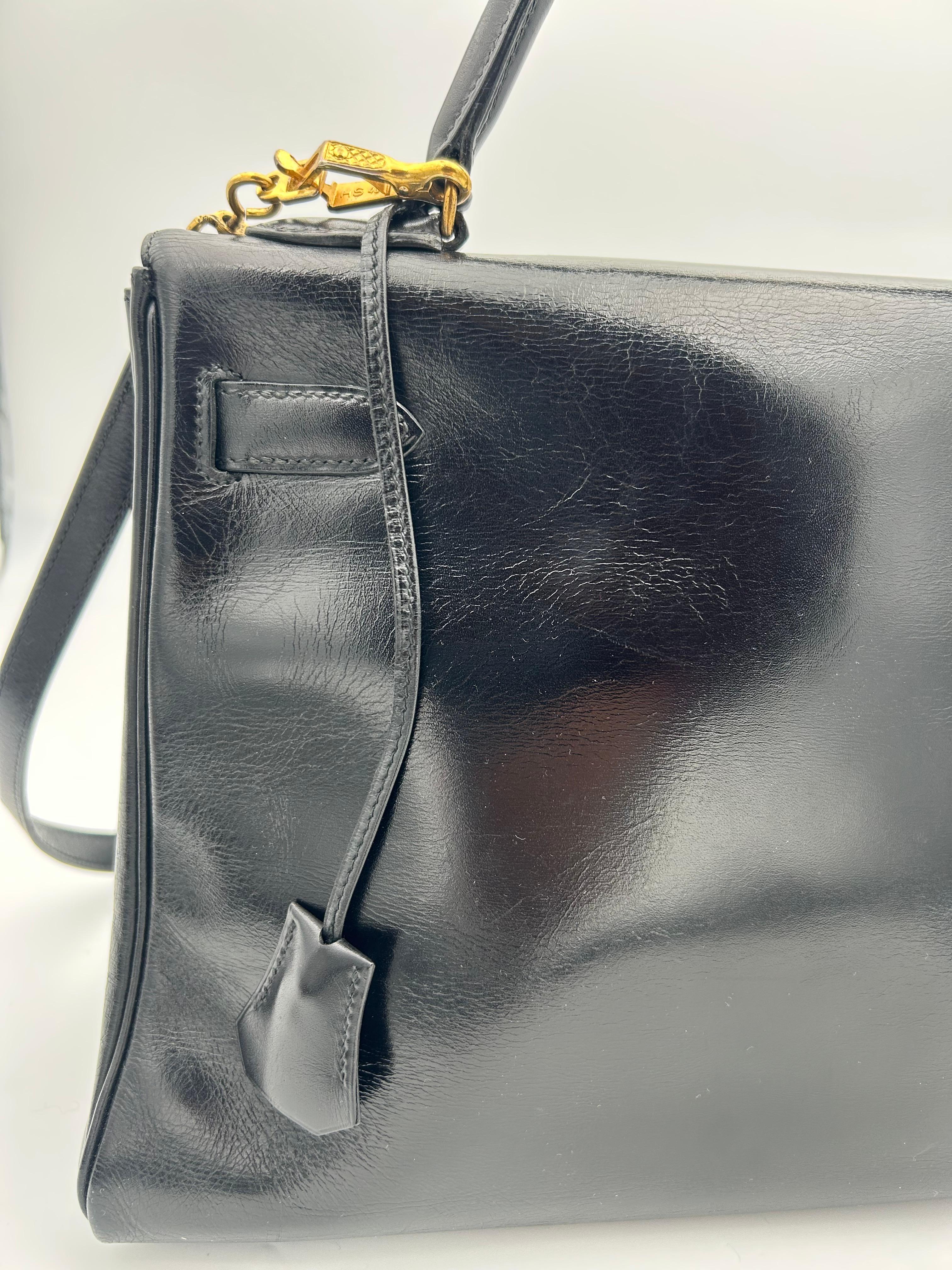 Hermès Black Box Leather Kelly 1998 For Sale 6