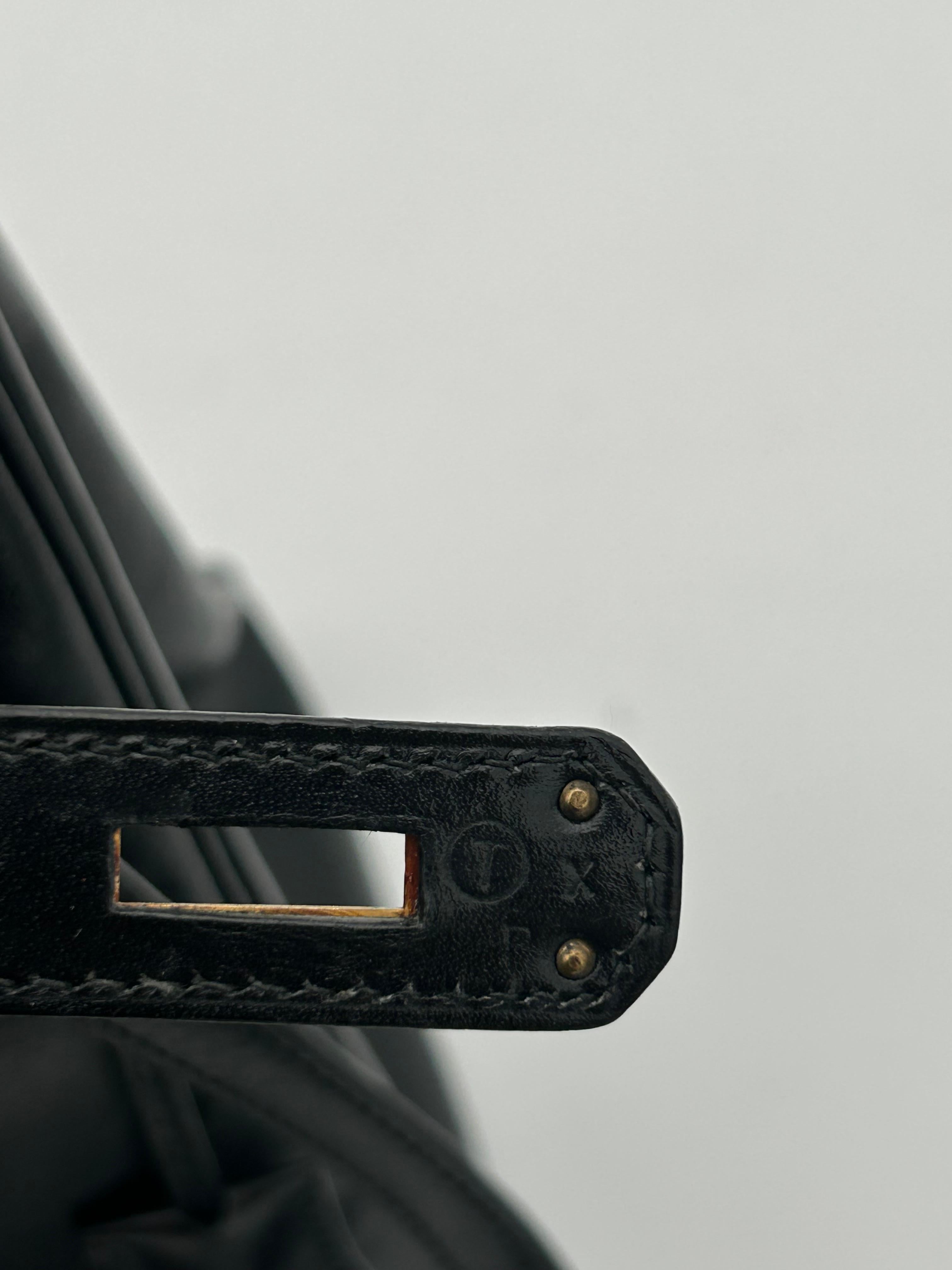 Hermès Black Box Leather Kelly 1998 For Sale 9