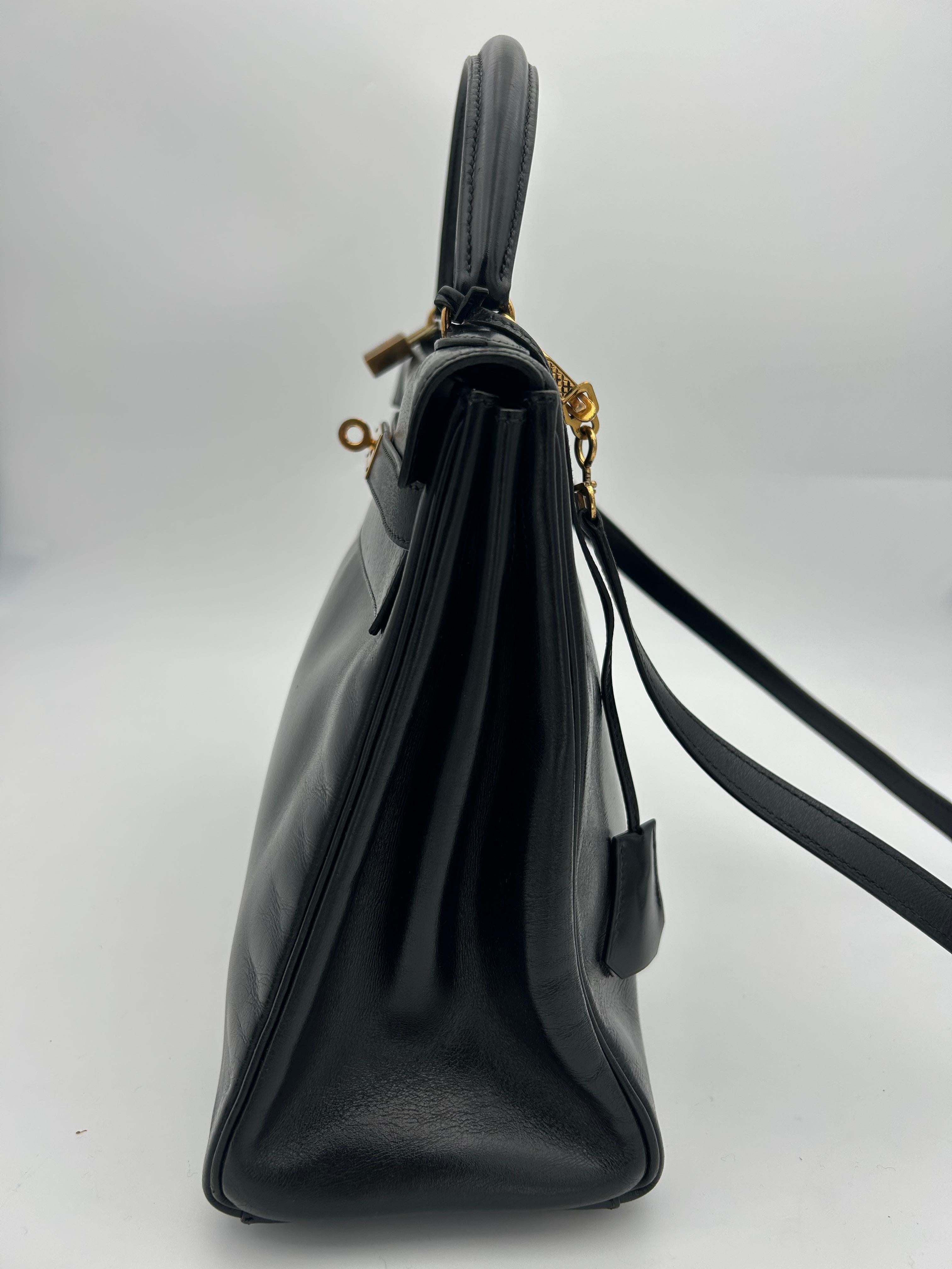 Hermès Black Box Leather Kelly 1998 For Sale 1