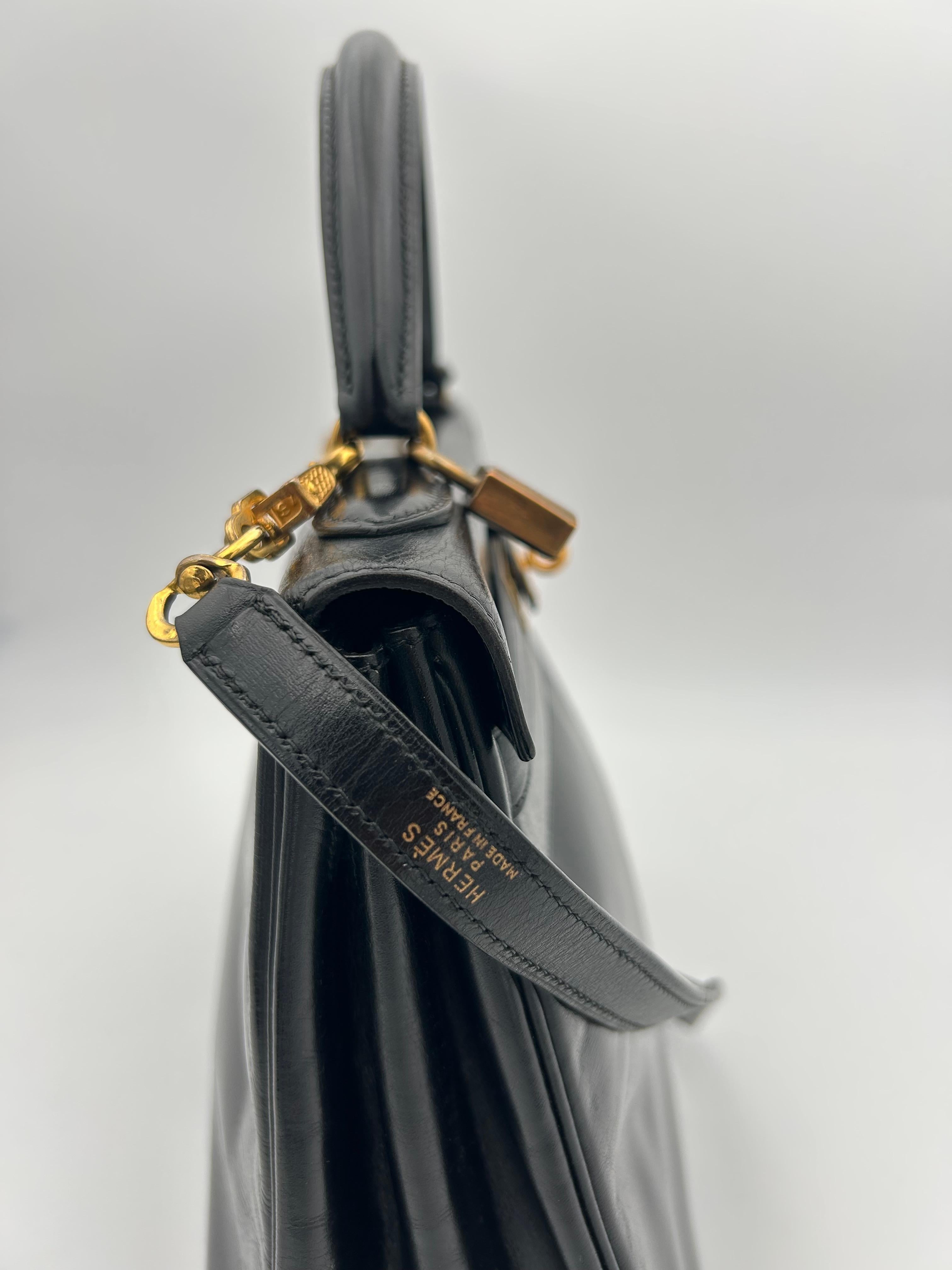 Hermès Black Box Leather Kelly 1998 For Sale 2