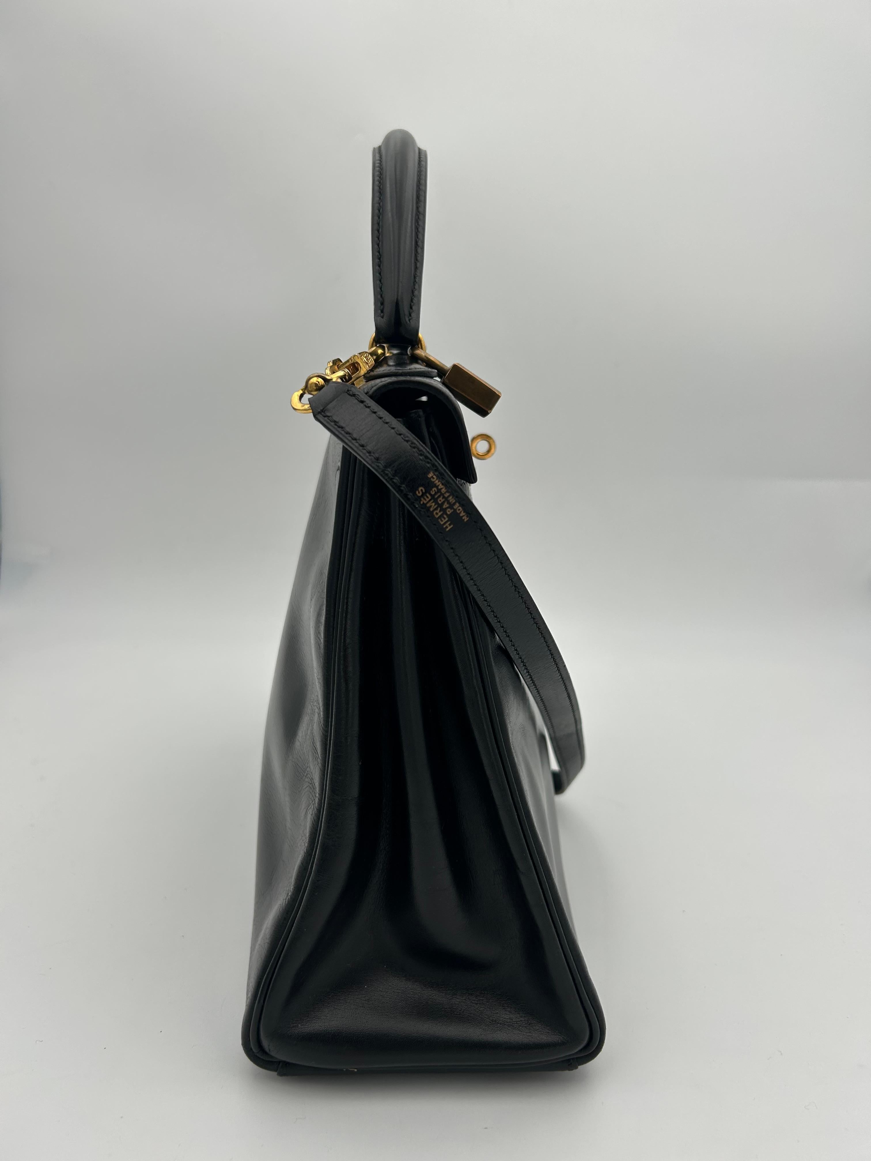 Hermès Black Box Leather Kelly 1998 For Sale 3