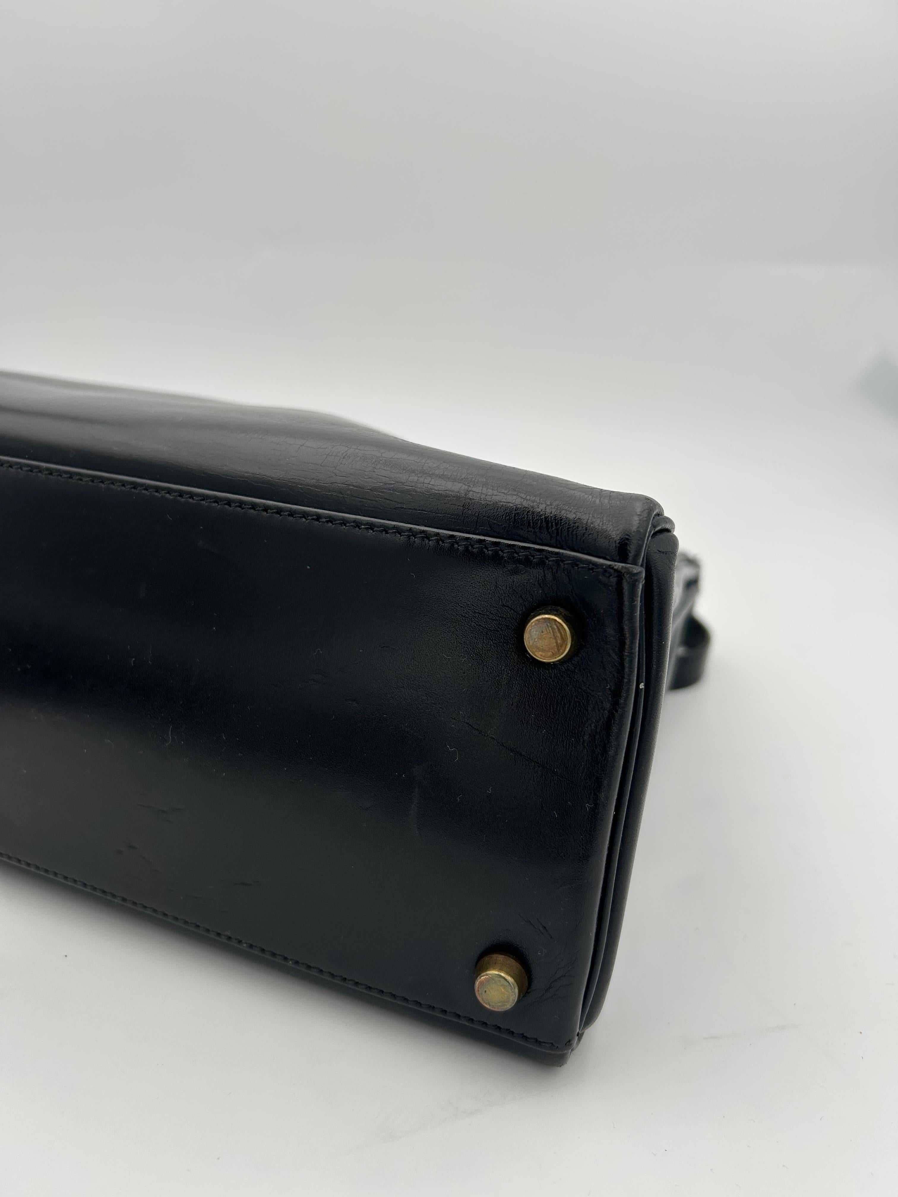 Hermès Black Box Leather Kelly 1998 For Sale 4