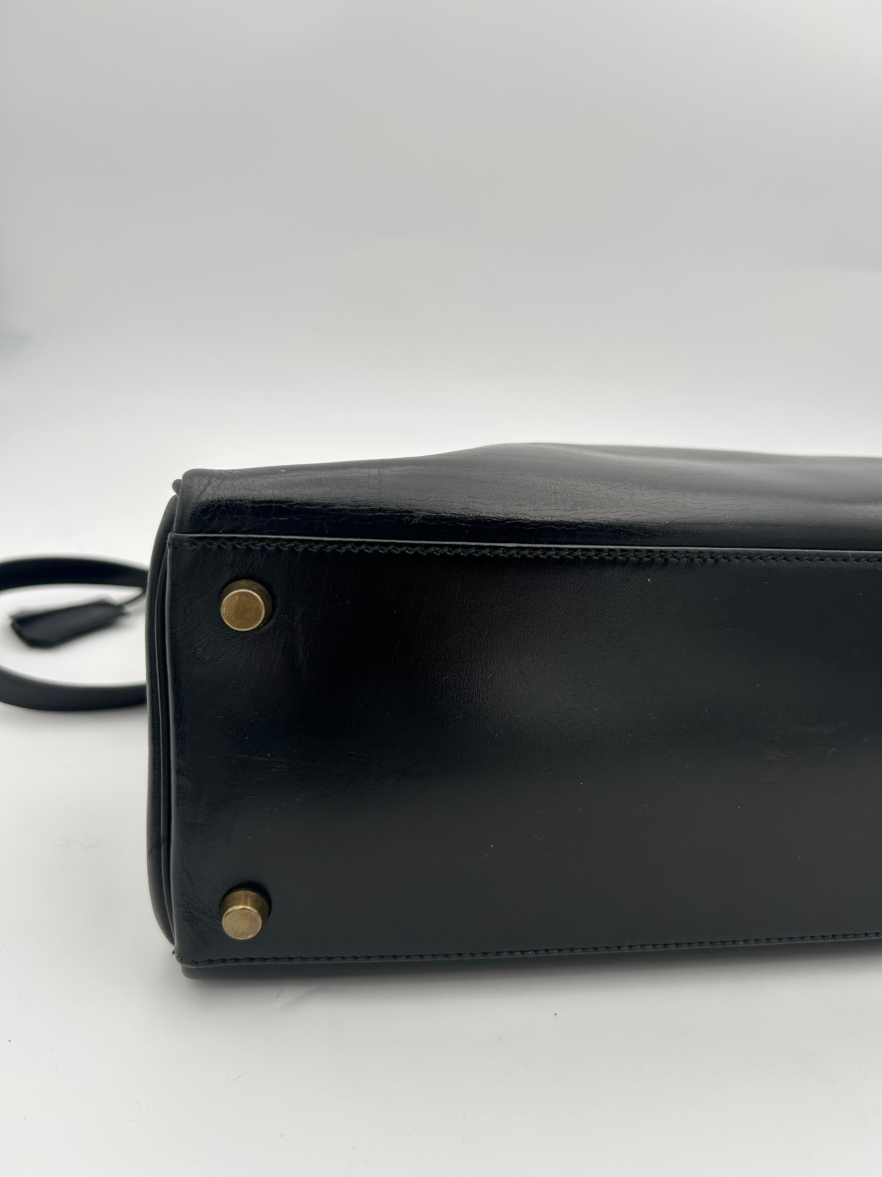 Hermès Black Box Leather Kelly 1998 For Sale 5