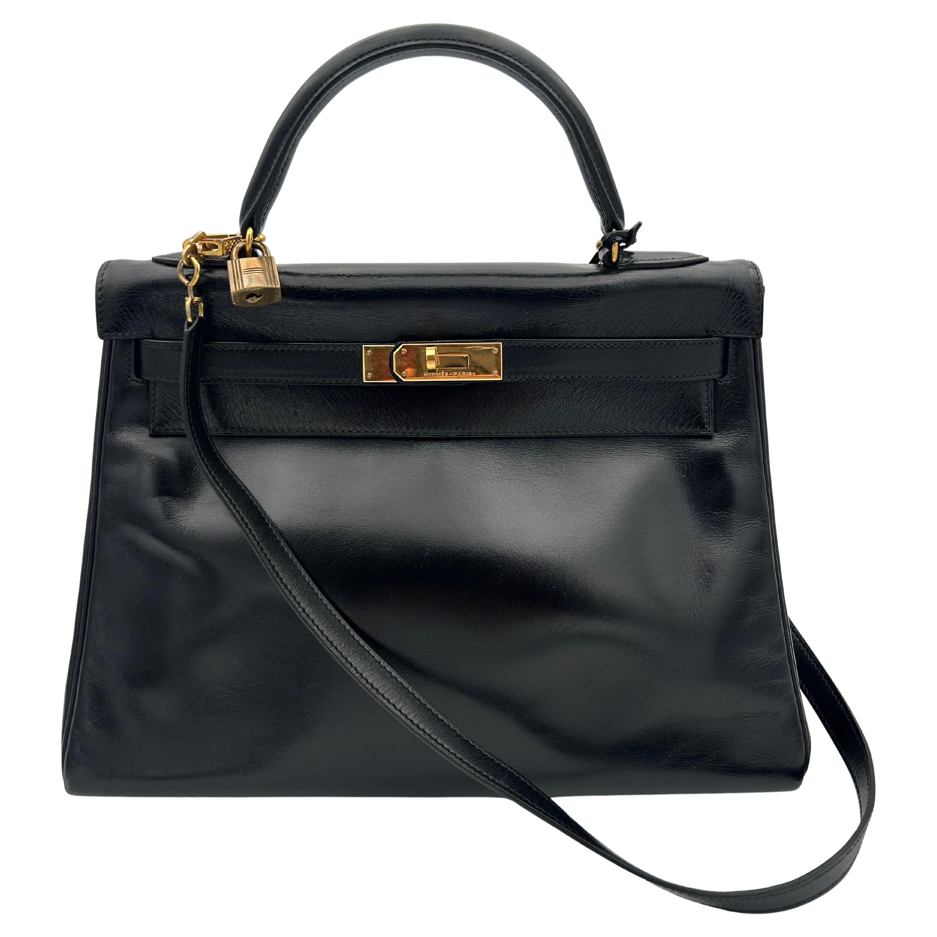 Hermès Black Box Leather Kelly 1998 For Sale