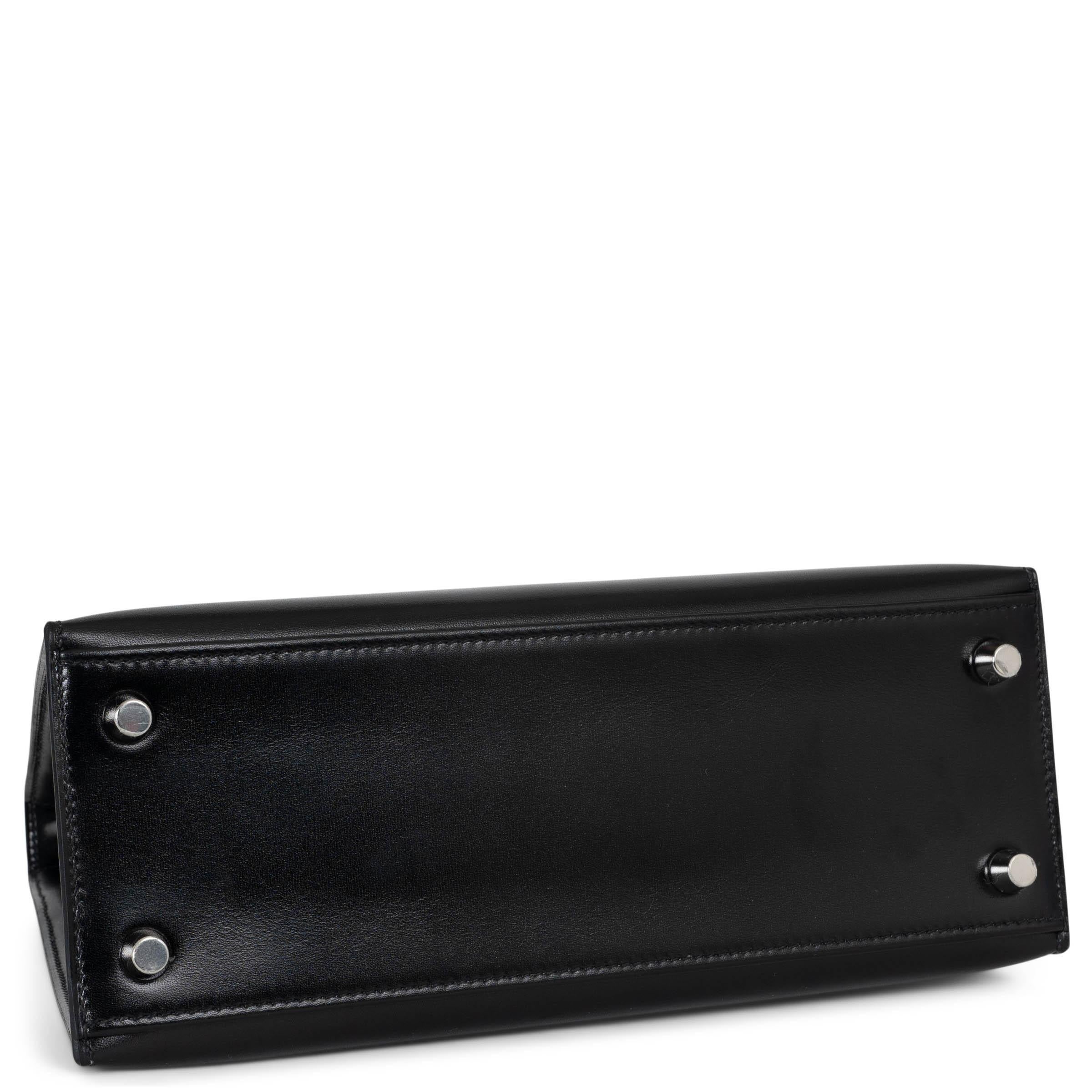 HERMES negro Caja cuero KELLY 25 SELLIER Bolso Phw en Nuevo estado para la venta en Zürich, CH