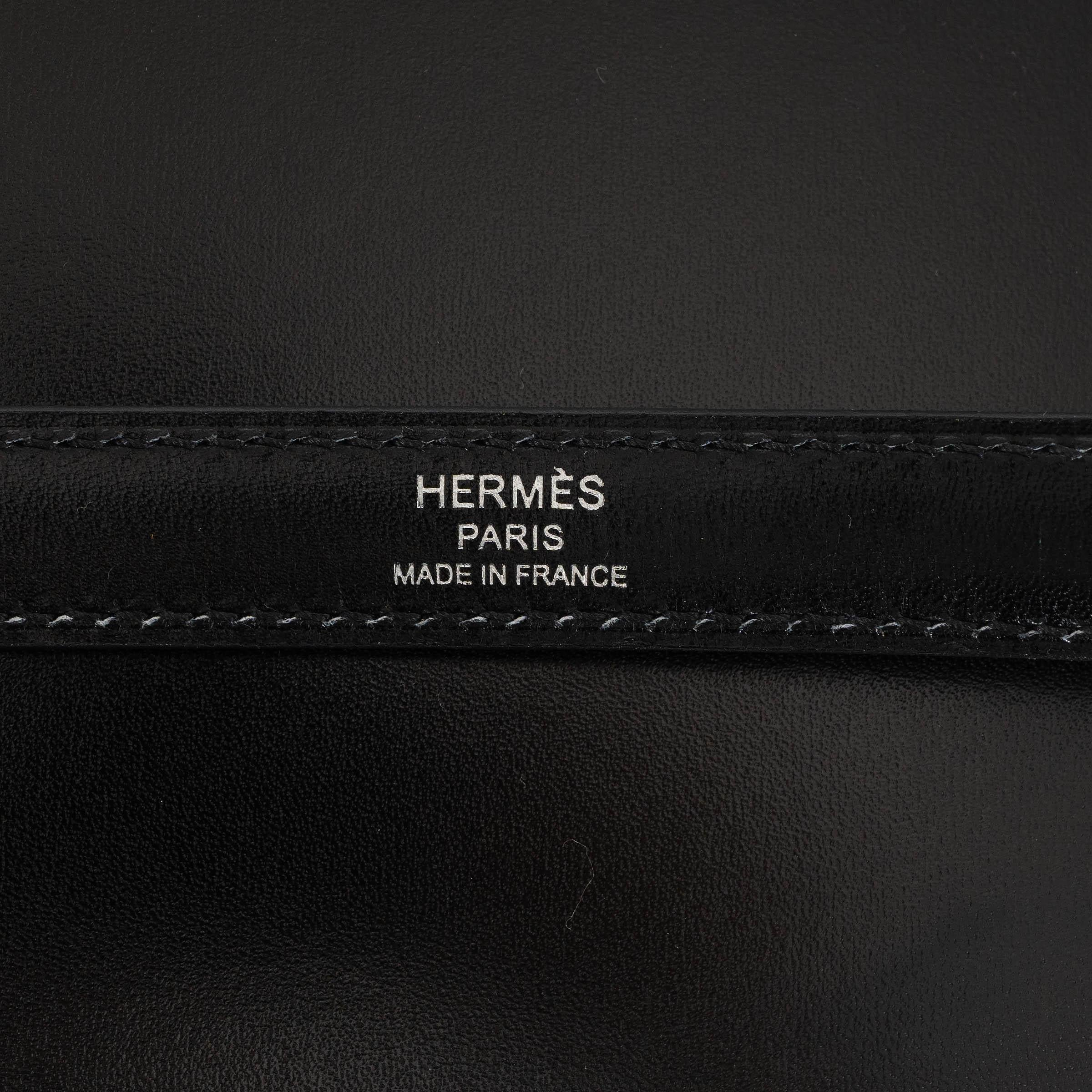 HERMES negro Caja cuero KELLY 25 SELLIER Bolso Phw en venta 2