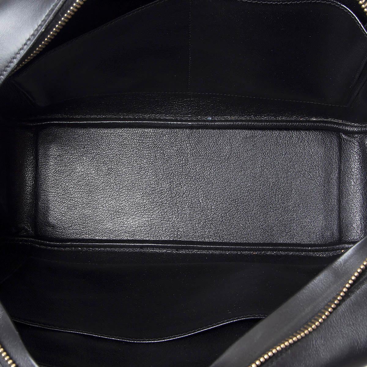 HERMES black Box leather PLUME 32 Bag In Fair Condition In Zürich, CH
