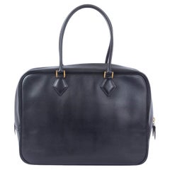 HERMES black Box leather PLUME 32 Bag