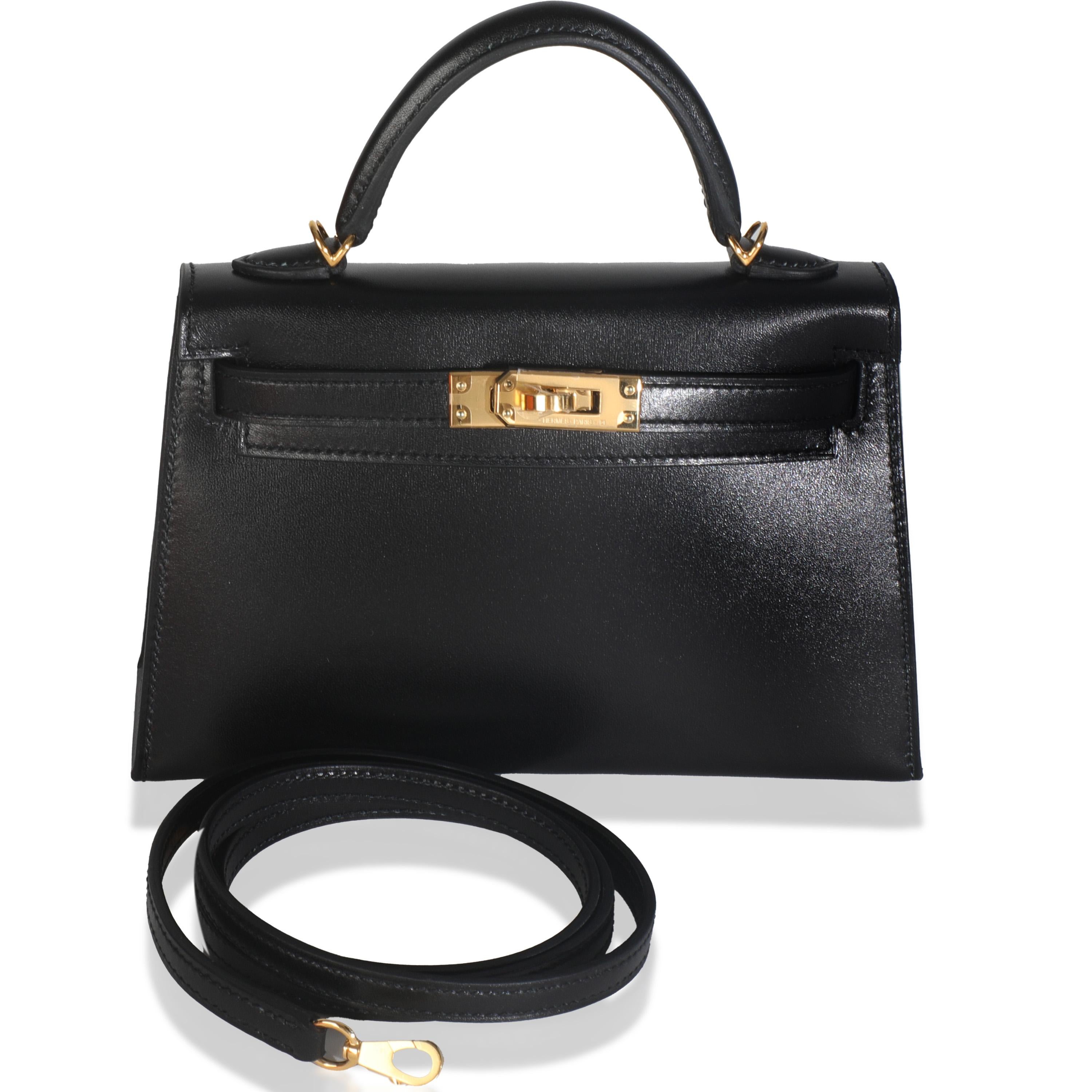 Nero Hermès Scatola nera Sellier Sellier Mini Kelly 20 GHW