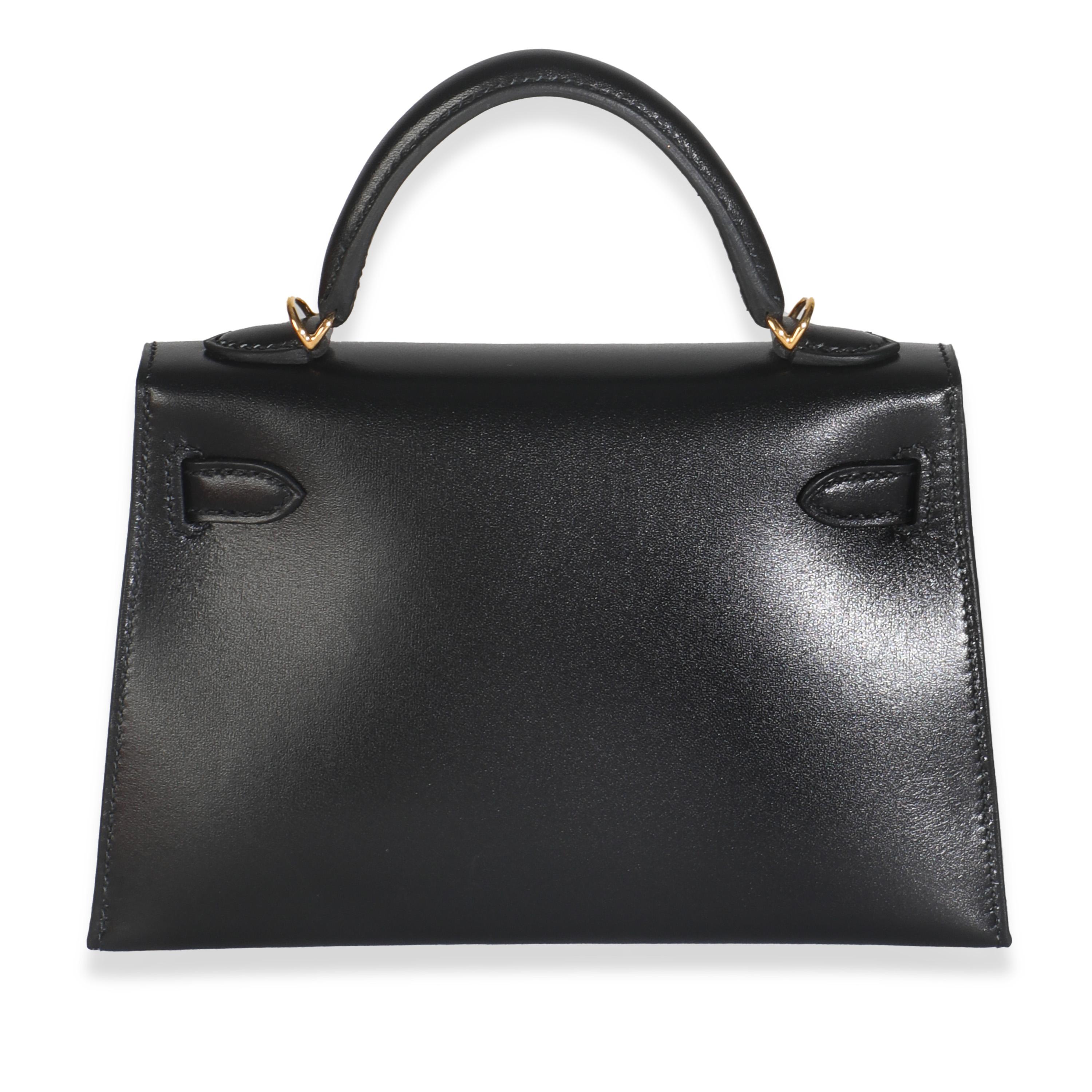 da uomo o donna Hermès Scatola nera Sellier Sellier Mini Kelly 20 GHW