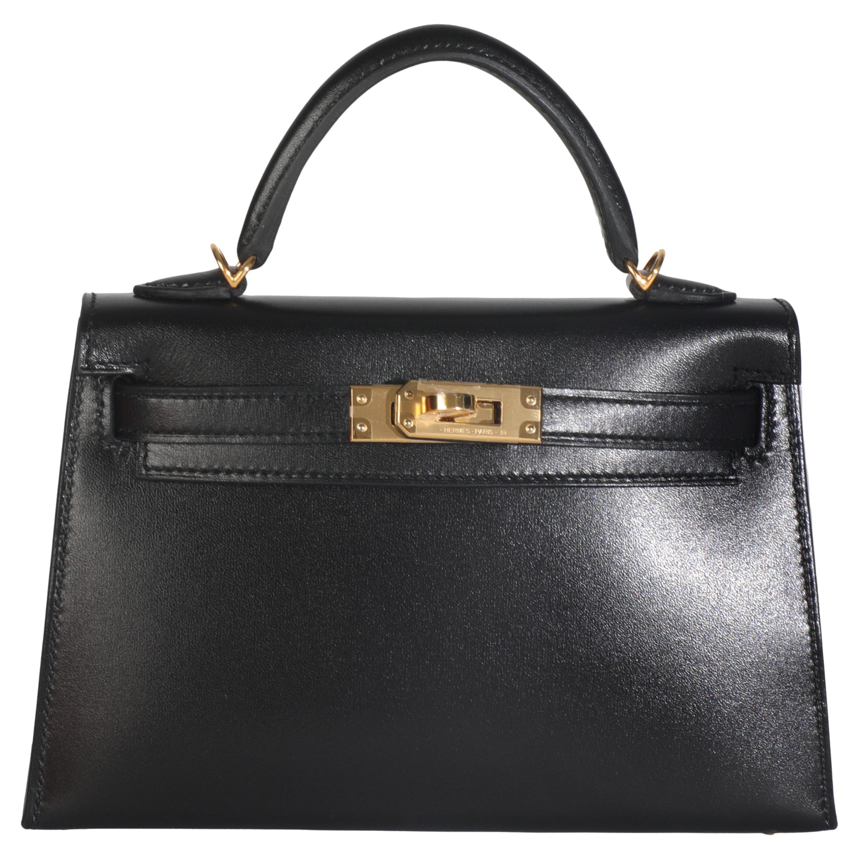 Hermès Scatola nera Sellier Sellier Mini Kelly 20 GHW