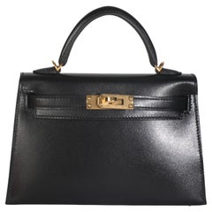 Hermès Black Box Sellier Sellier Mini Kelly 20 GHW
