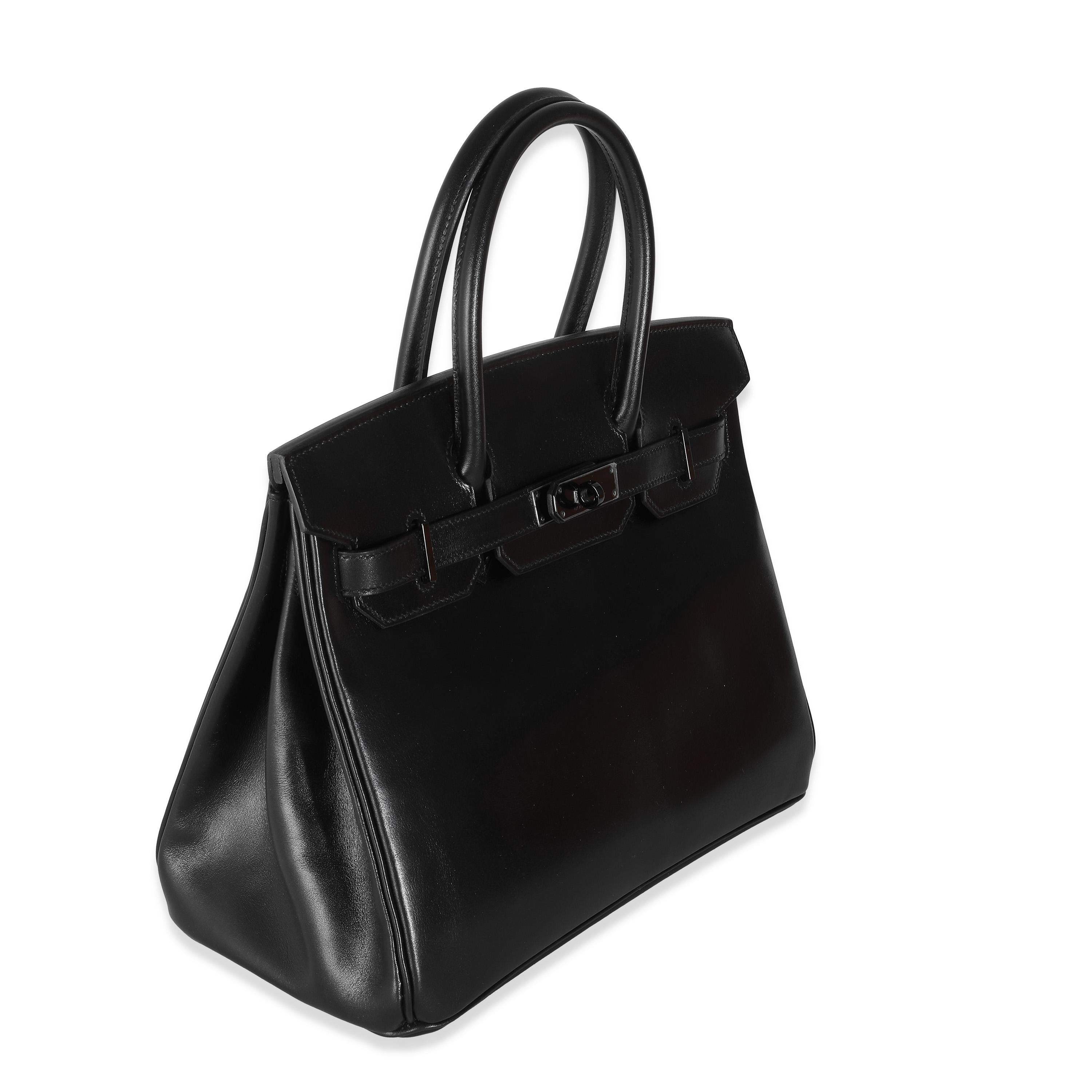 Hermès Black Box So Black Birkin 30 PVD In Excellent Condition For Sale In New York, NY