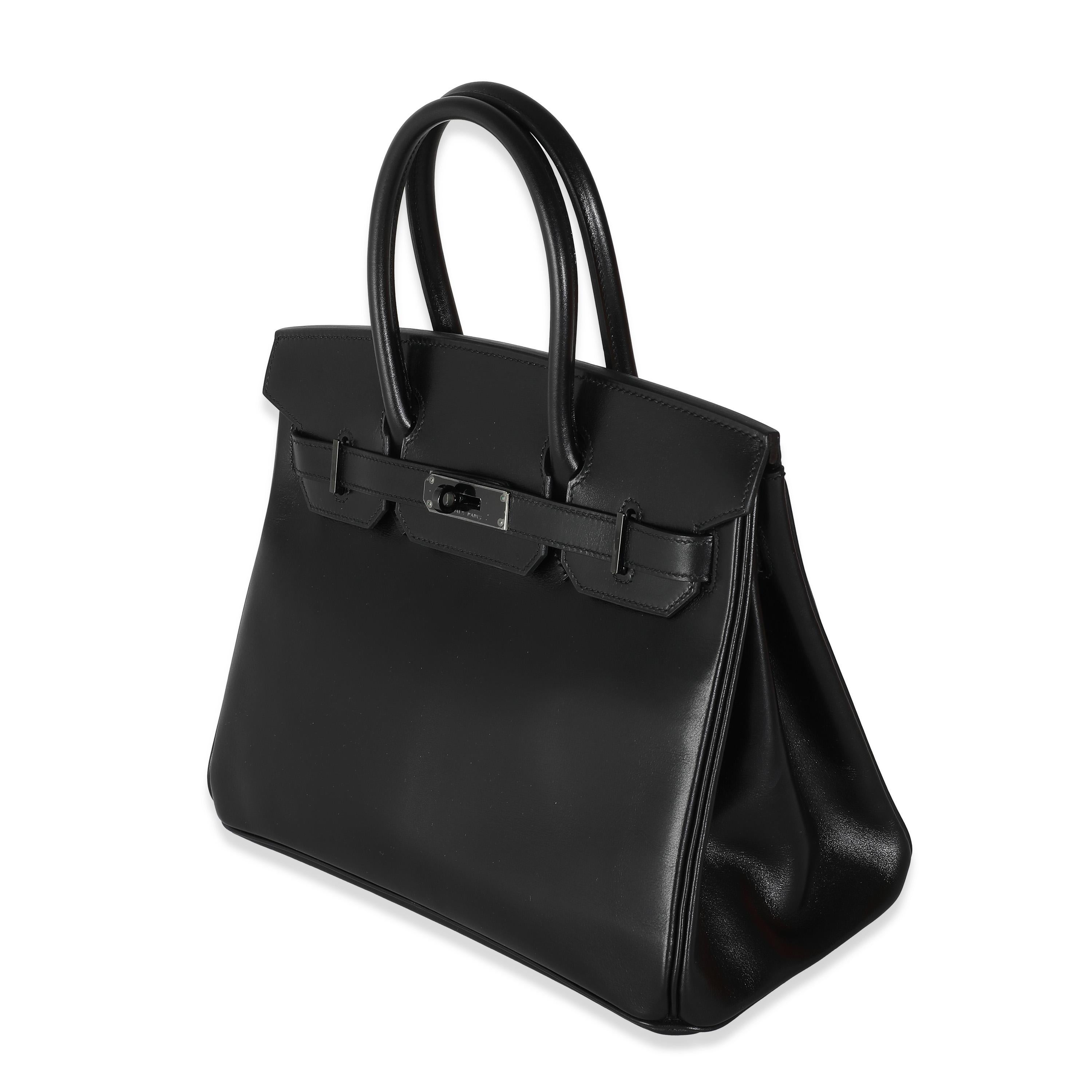 Women's or Men's Hermès Black Box So Black Birkin 30 PVD For Sale