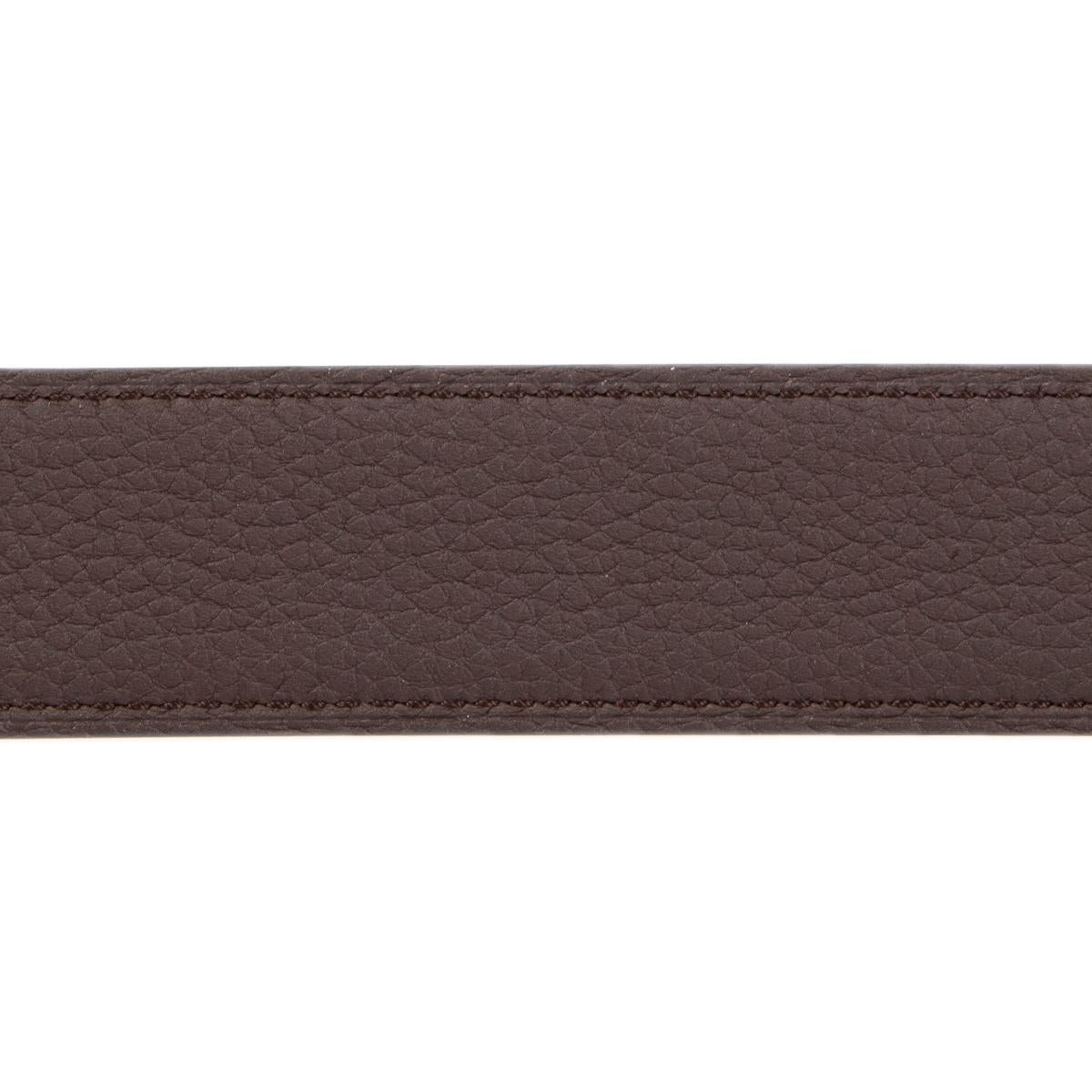 Black HERMES black brown 32mm Reversible Belt Strap 105 Box / Togo leather