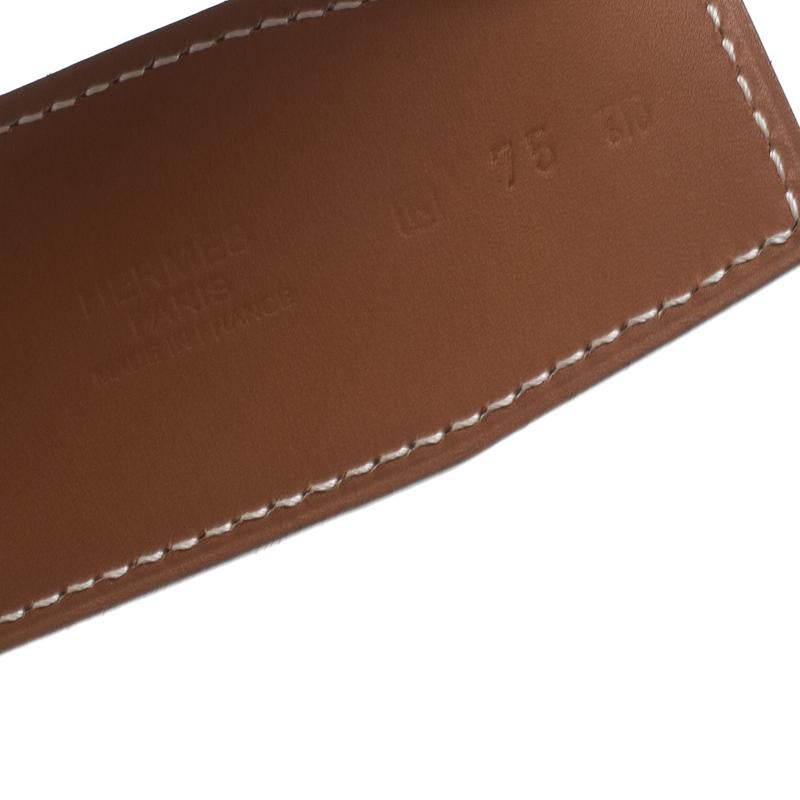 Hermes Black/Brown Box Calf Leather Reversible Constance Buckle Belt 75cm 1