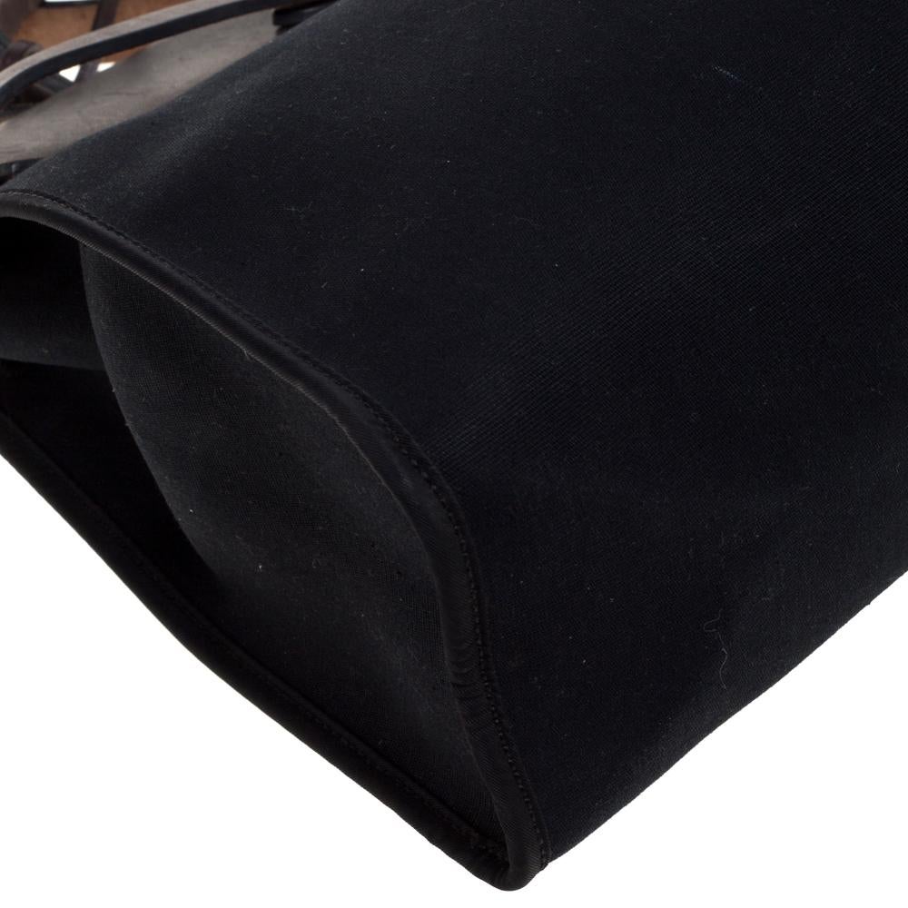 Women's Hermes Black/Brown Canvas and Leather Herbag Zip 31 Bag