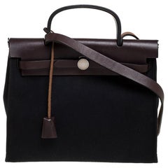 Hermes Black/Cacao Canvas and Leather Herbag Zip 31 Bag – STYLISHTOP