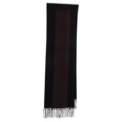 Hermès H Muffler-Schal aus schwarzer und brauner Kaschmirwolle