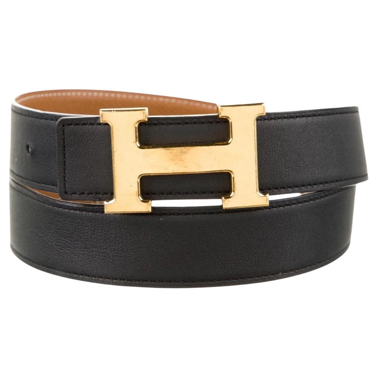 Hermès Black and Brown Reversible 32 Mm H Belt 2015 (85/34) For Sale at  1stDibs