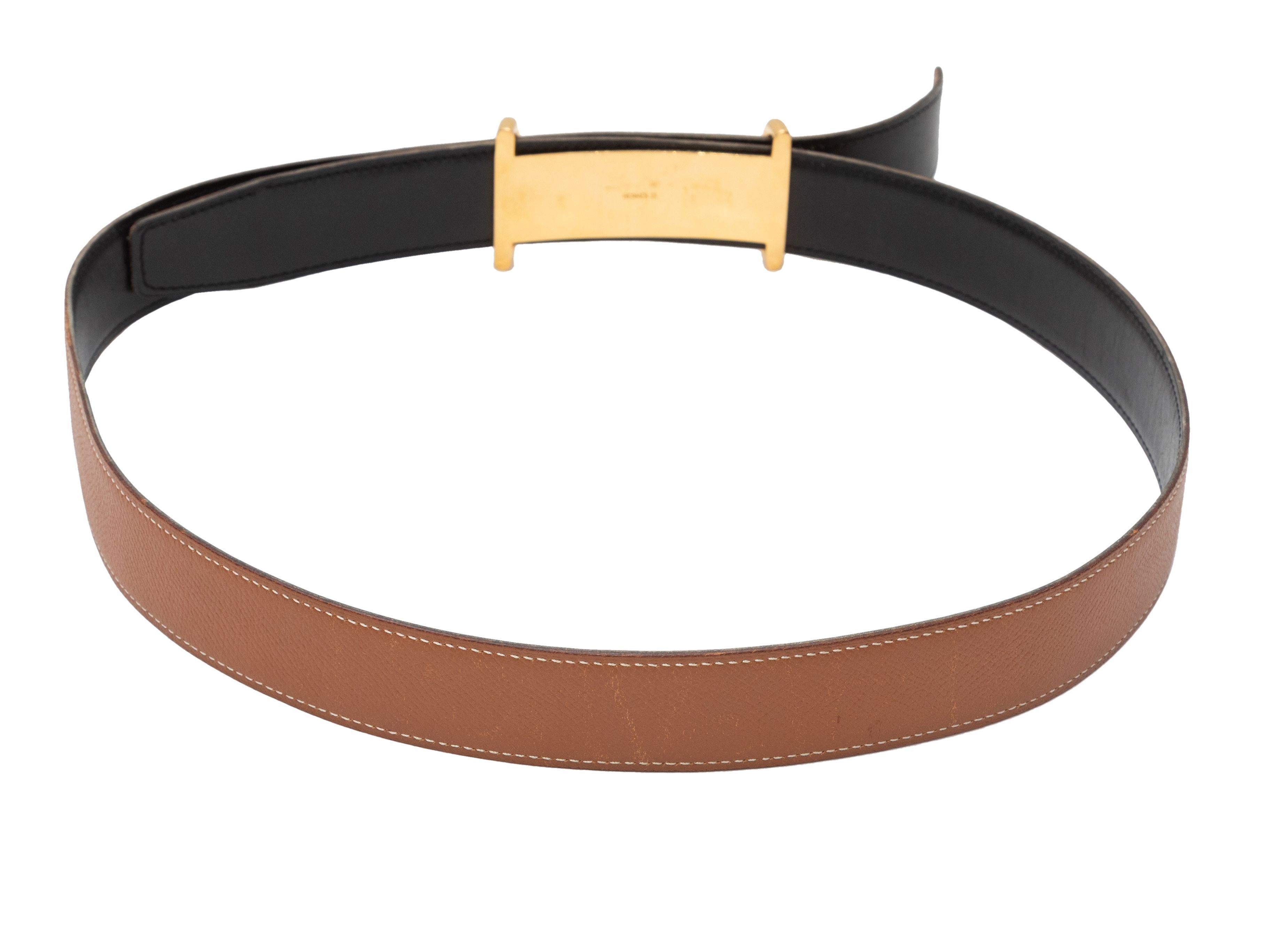 Hermes Black & Brown Reversible Leather Belt 3