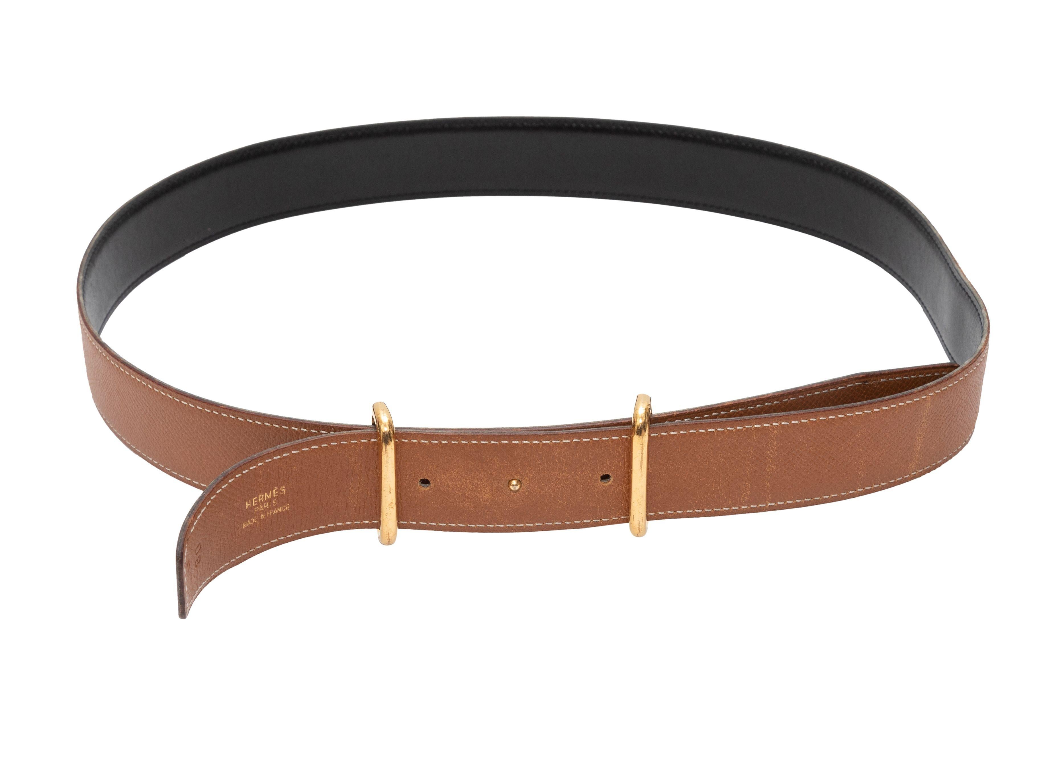 Hermes Black & Brown Reversible Leather Belt 1