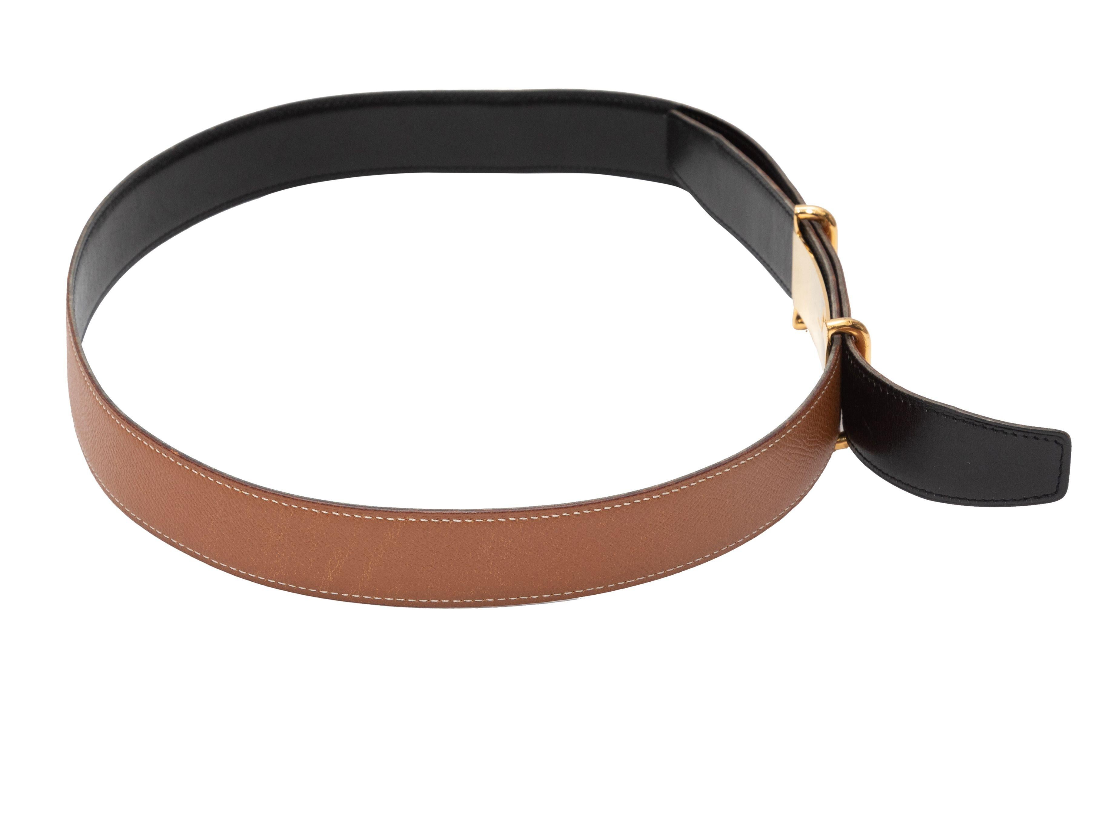 Hermes Black & Brown Reversible Leather Belt 2