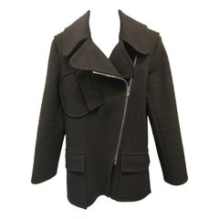 Hermès Vintage Black Cachemire Coat Size 34 FR IT 38, Circa 1990s