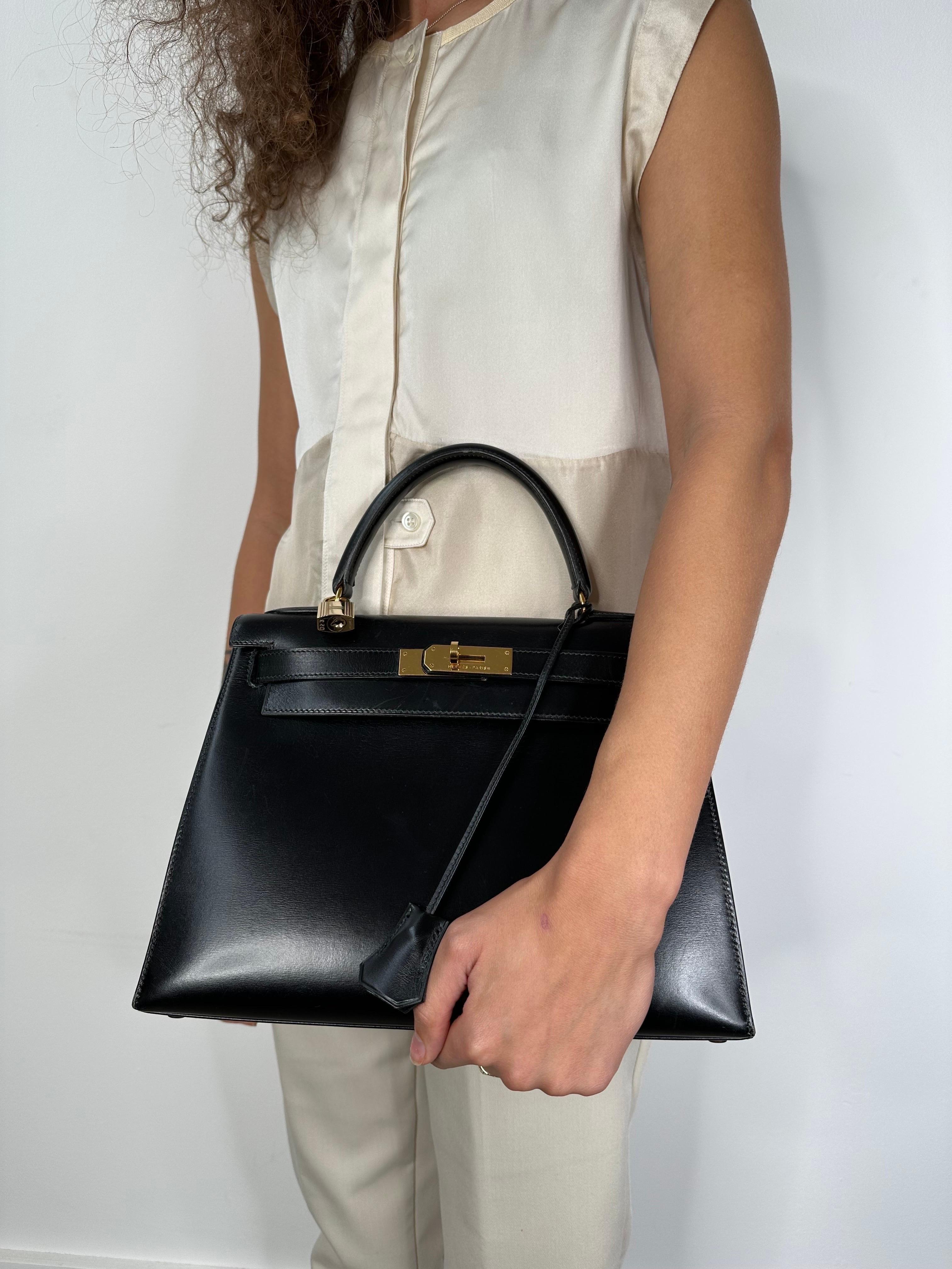 De las mujeres Hermes Caja de becerro negro Sellier Kelly 28