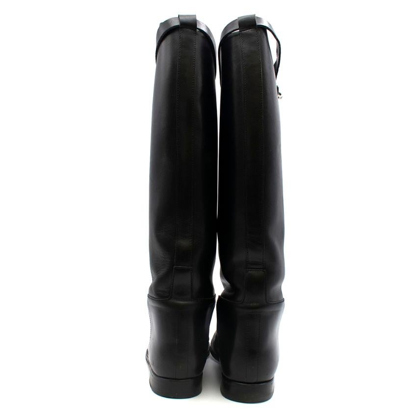 black leather riding boots