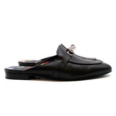 Hermes Black Calfskin Oz Mules PHW - size EU 38