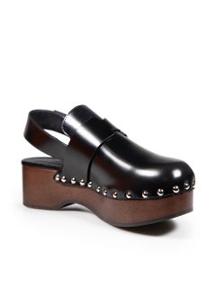Hermès Black Calfskin Platform Hermione Mules Size IT 35