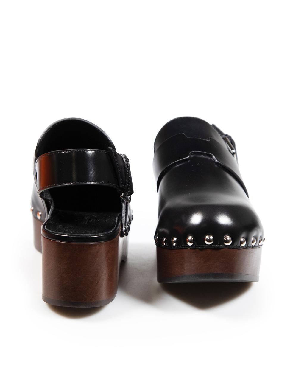 Hermès Black Calfskin Platform Hermione Mules Size IT 35 In New Condition In London, GB
