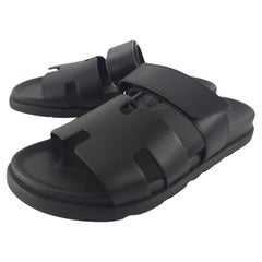 Hermes Black calfskin Size 41 Chypre sandal