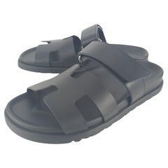 Hermes black calfskin size 41.5 Chypre sandal